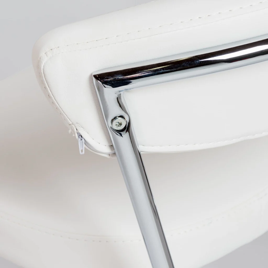Set of Two Taper White Faux Leather Counter Stools By Homeroots - Image 7