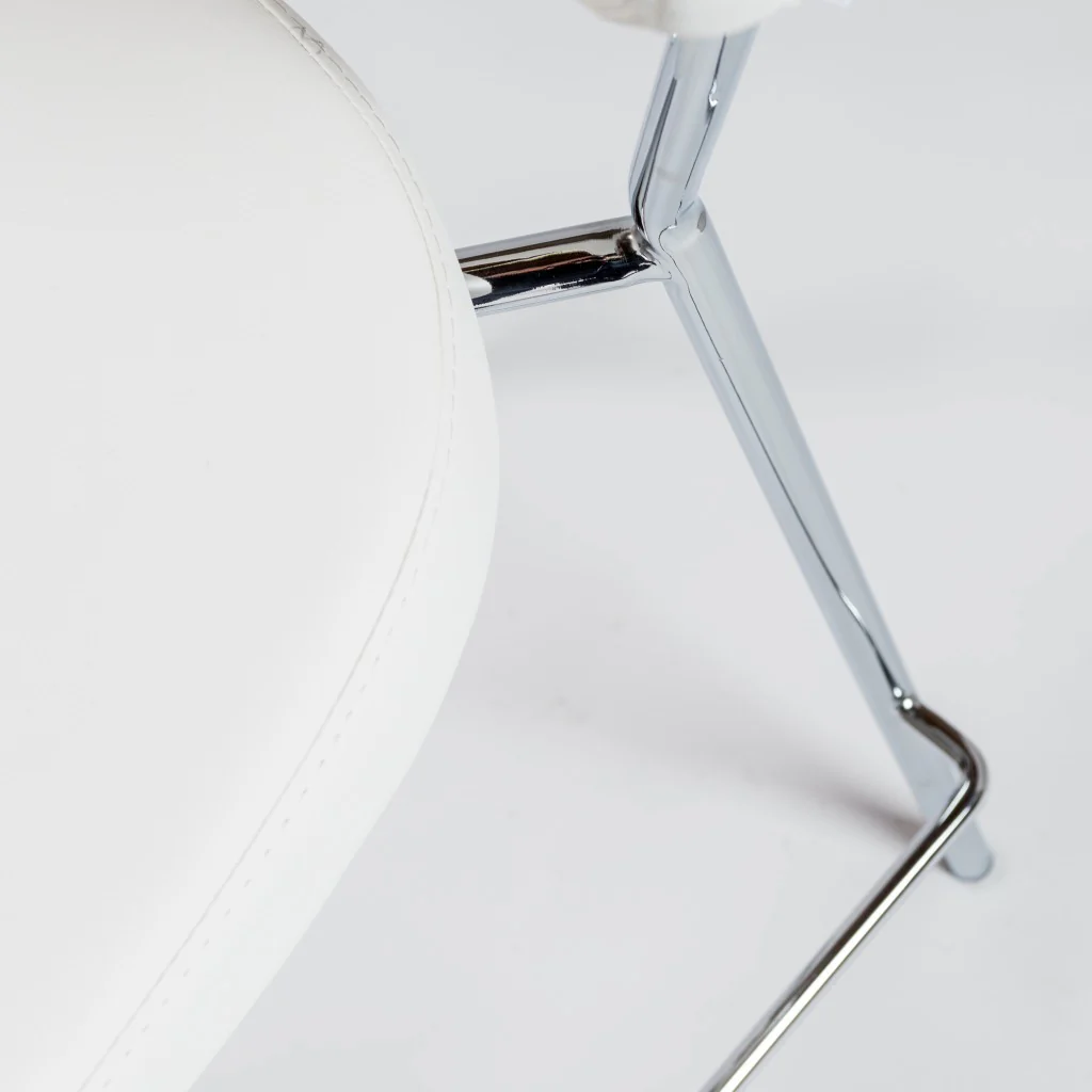 Set of Two Taper White Faux Leather Counter Stools By Homeroots - Image 8
