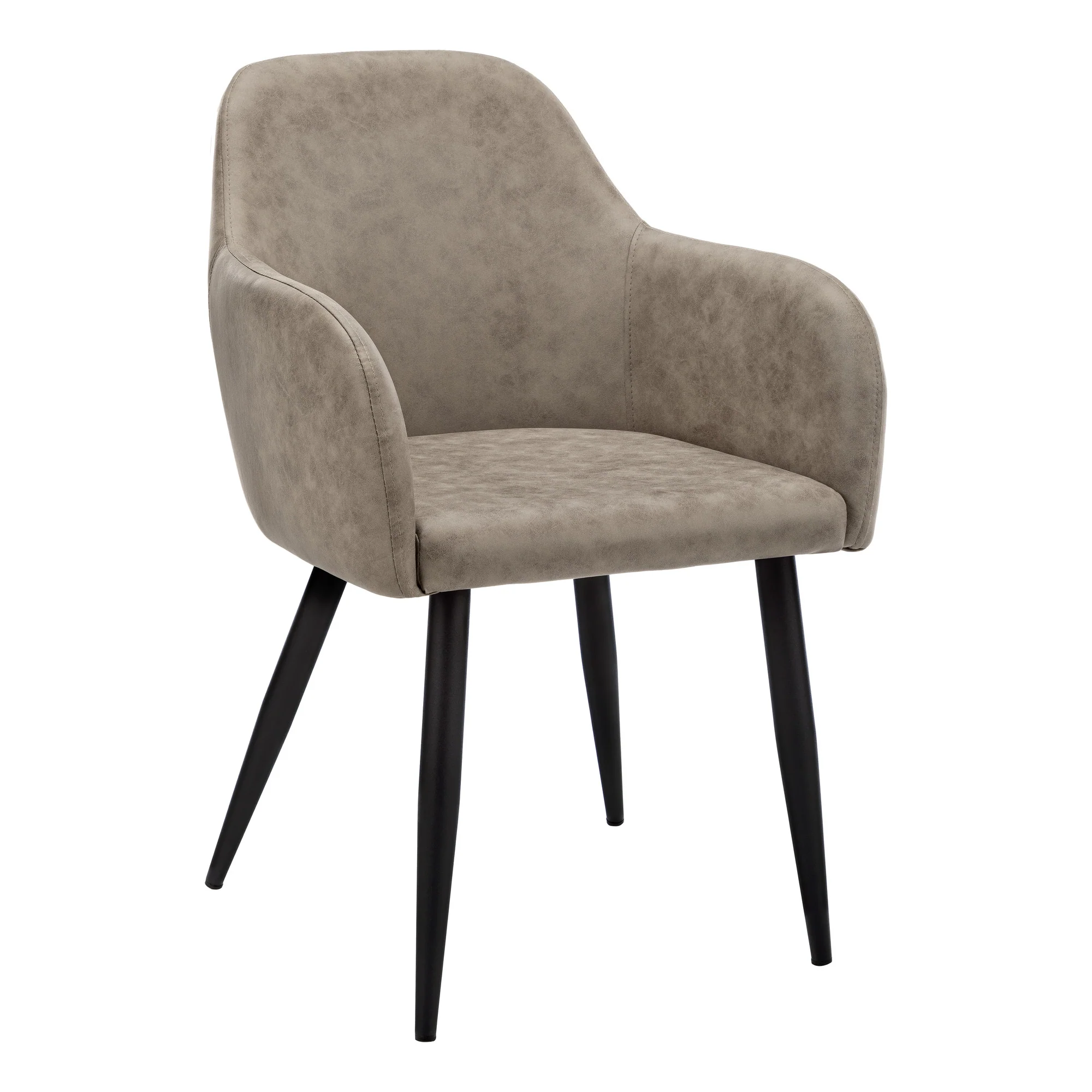 Set of Two Taupe And Black Upholstered Fabric Dining Arm Chairs By Homeroots - Image 2