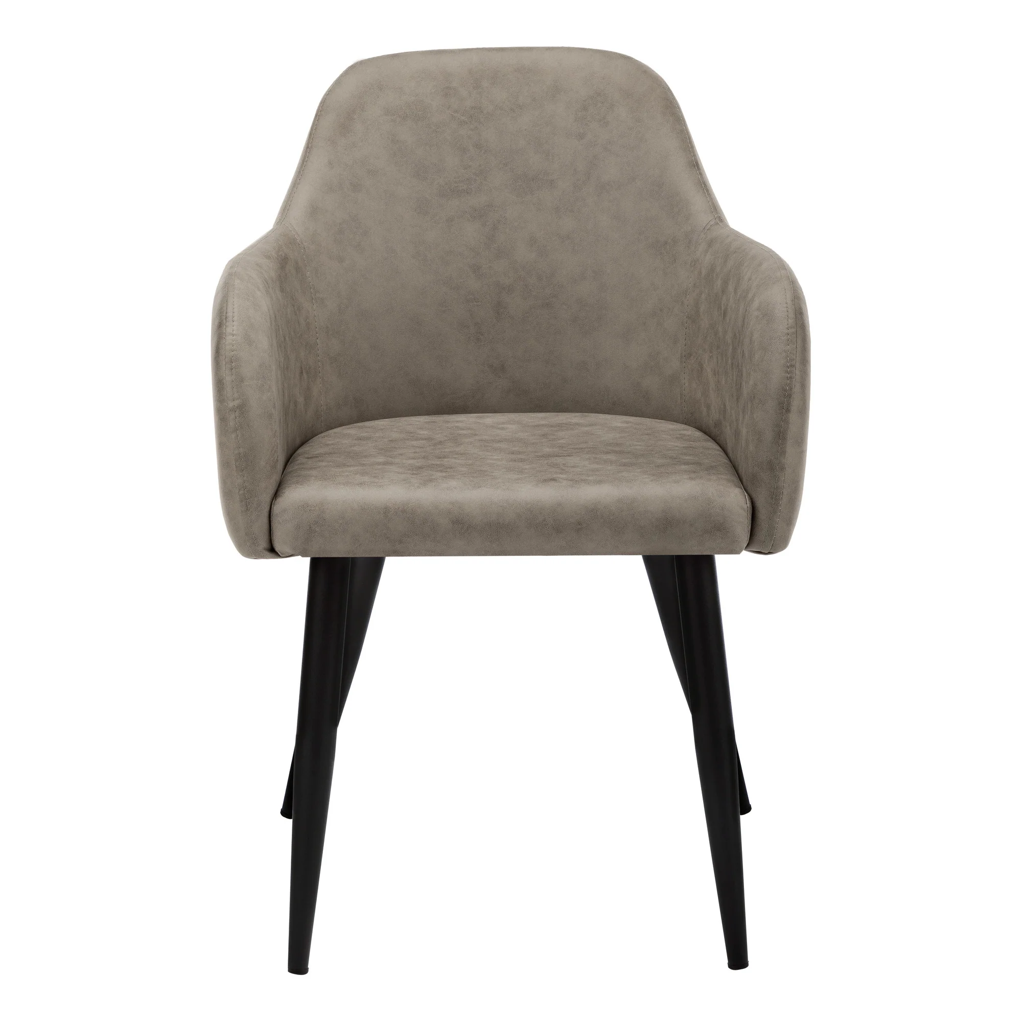 Set of Two Taupe And Black Upholstered Fabric Dining Arm Chairs By Homeroots - Image 3