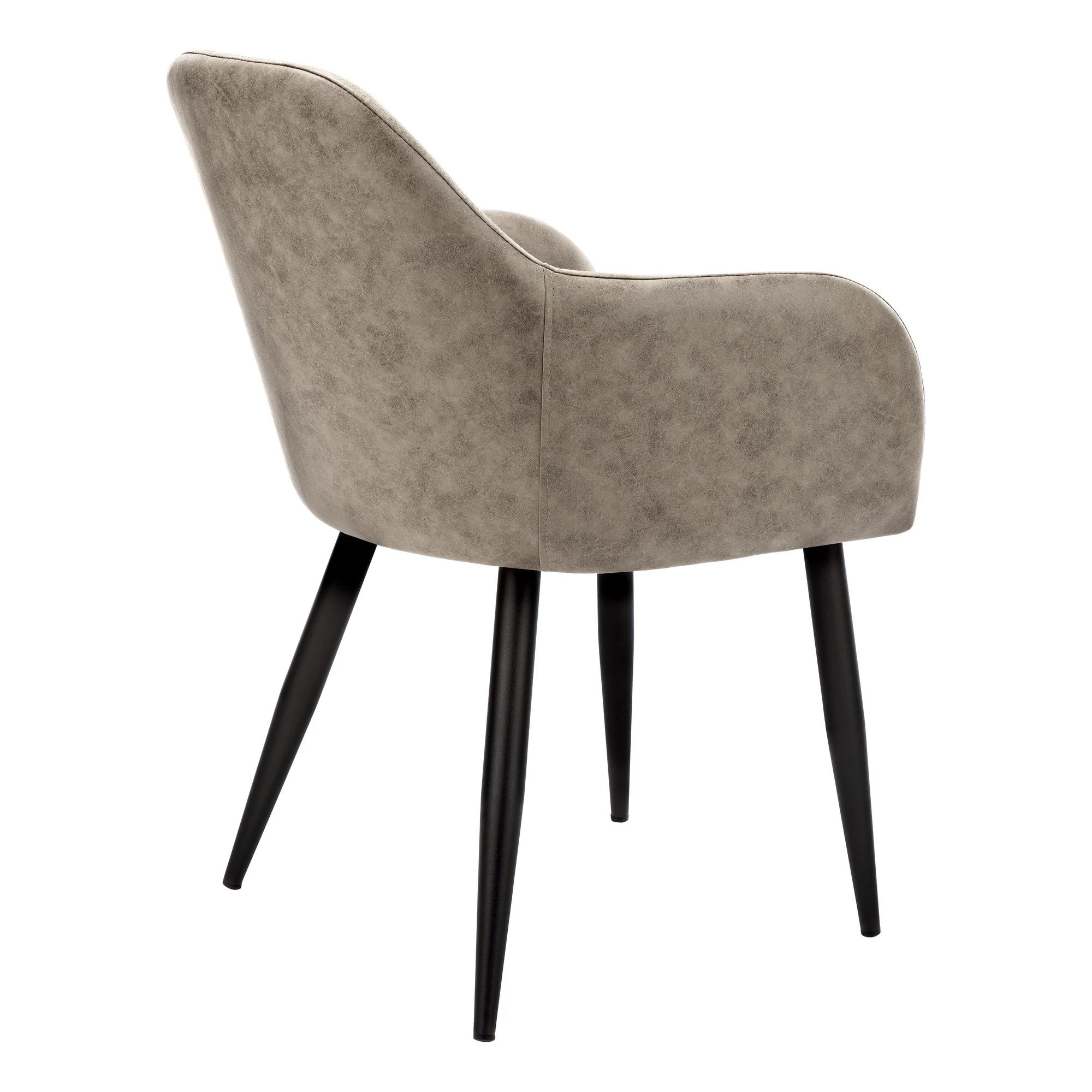 Set of Two Taupe And Black Upholstered Fabric Dining Arm Chairs By Homeroots - Image 4