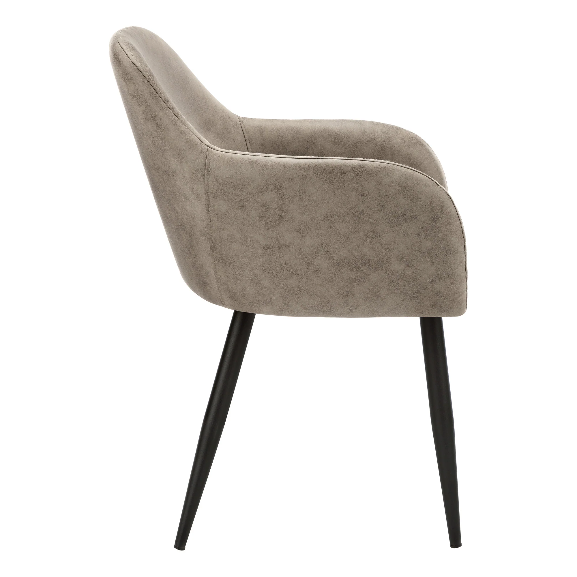 Set of Two Taupe And Black Upholstered Fabric Dining Arm Chairs By Homeroots - Image 5
