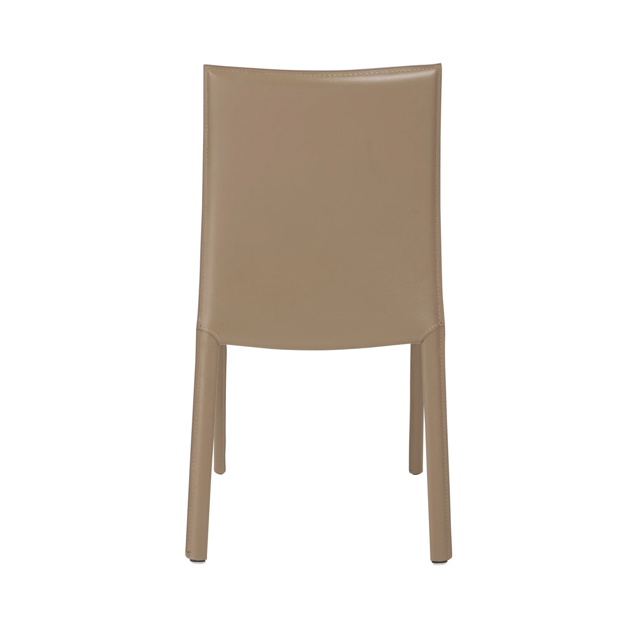 Set of Two Taupe Upholstered Leather Dining Side Chairs By Homeroots - Image 5