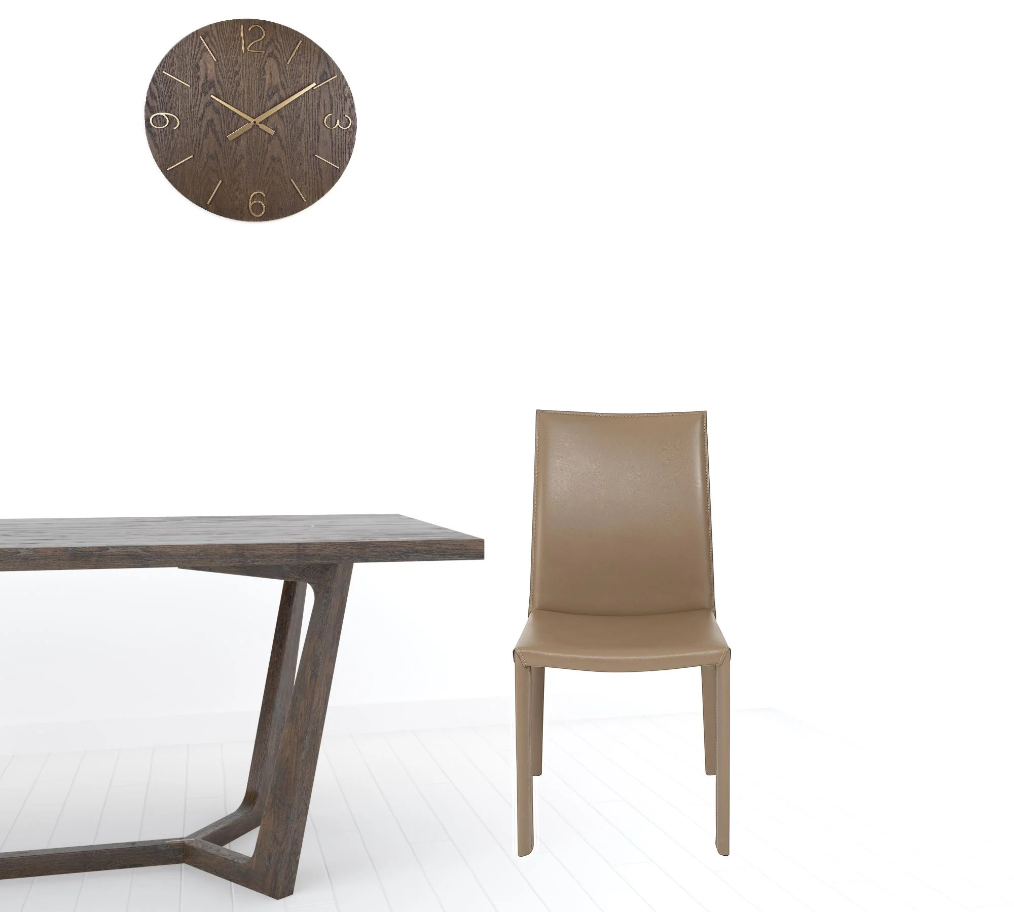Set of Two Taupe Upholstered Leather Dining Side Chairs By Homeroots - Image 6