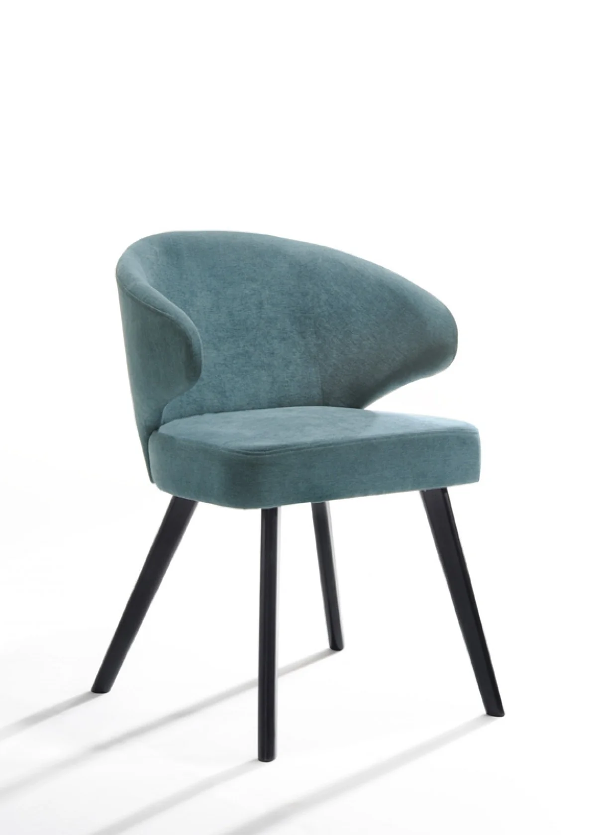 Set of Two Teal Black Modern Dining Chairs By Homeroots - Image 2