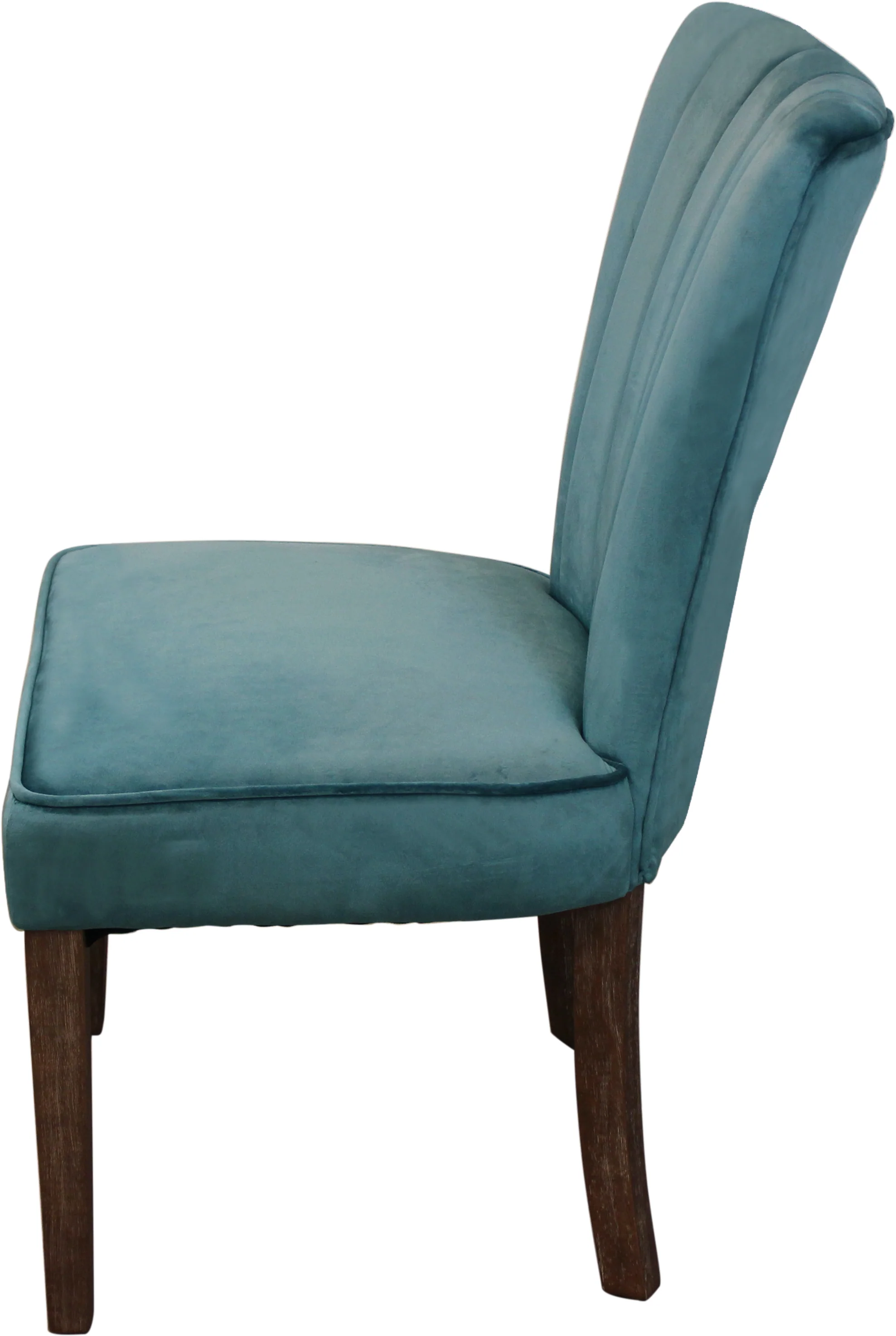 Set of Two Teal Blue And Brown Upholstered Velvet Dining Parsons Chairs By Homeroots - Image 5
