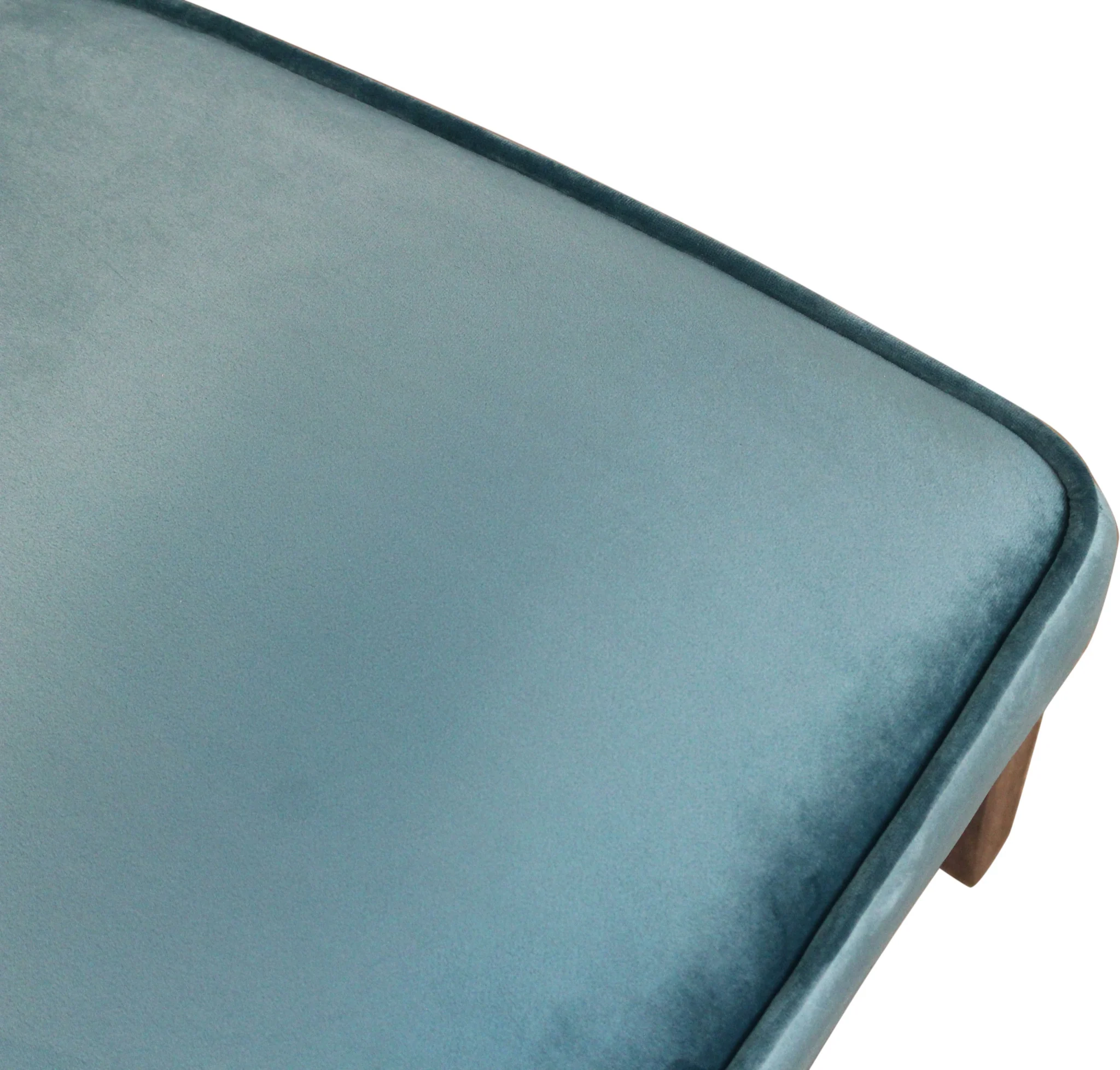 Set of Two Teal Blue And Brown Upholstered Velvet Dining Parsons Chairs By Homeroots - Image 6