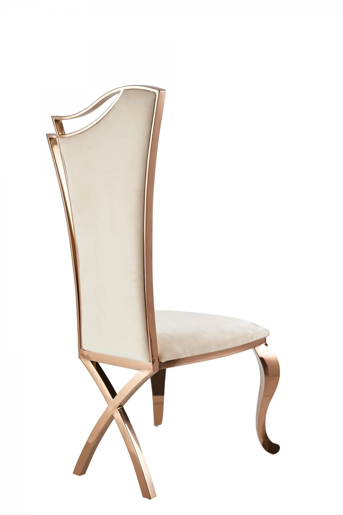 Set of Two Tufted Beige And Rose Gold Upholstered Velvet Dining Side Chairs By Homeroots - Image 2