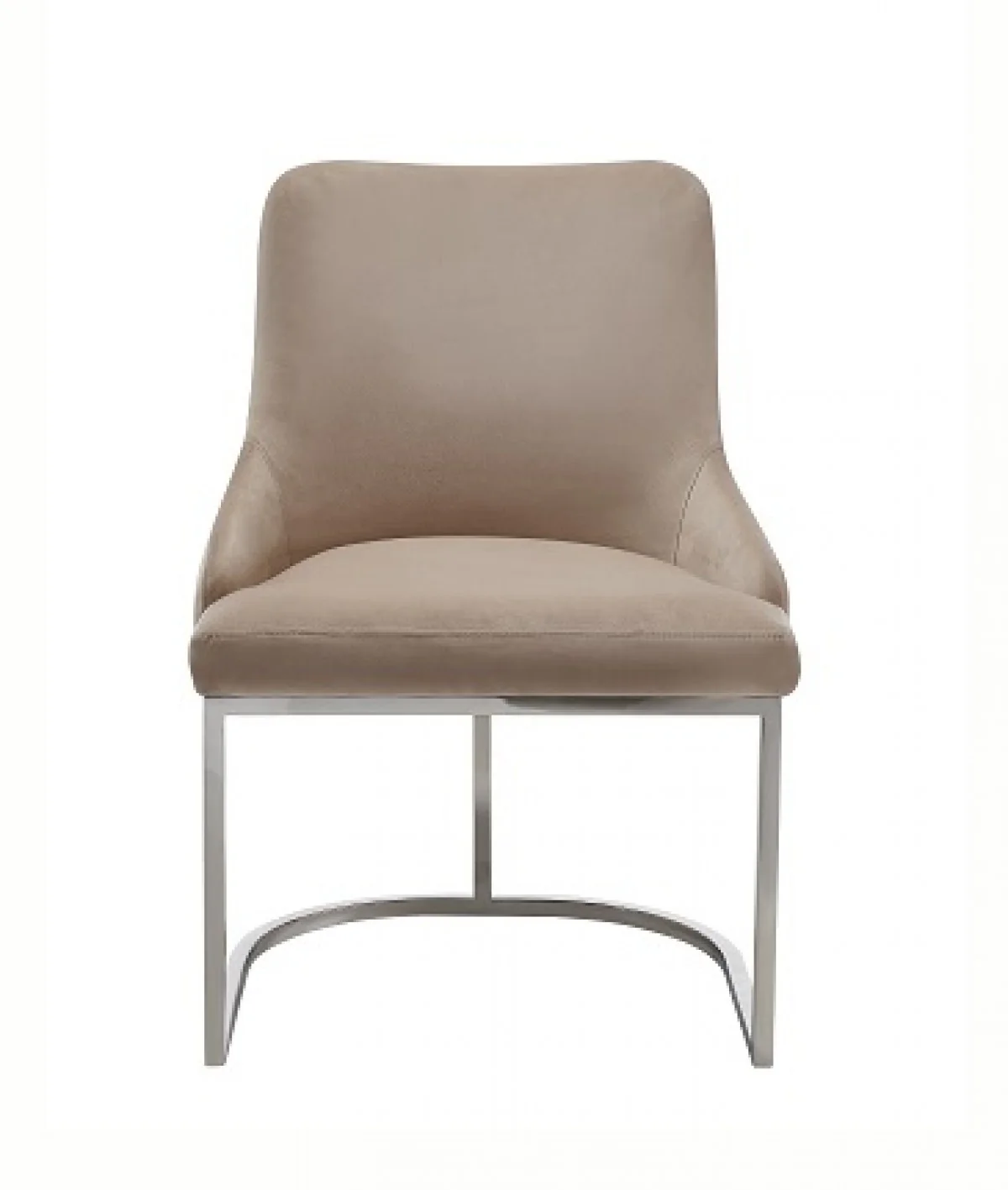 Set of Two Tufted Beige And Silver Upholstered Velvet Wing Back Dining Side Chairs By Homeroots - Image 4