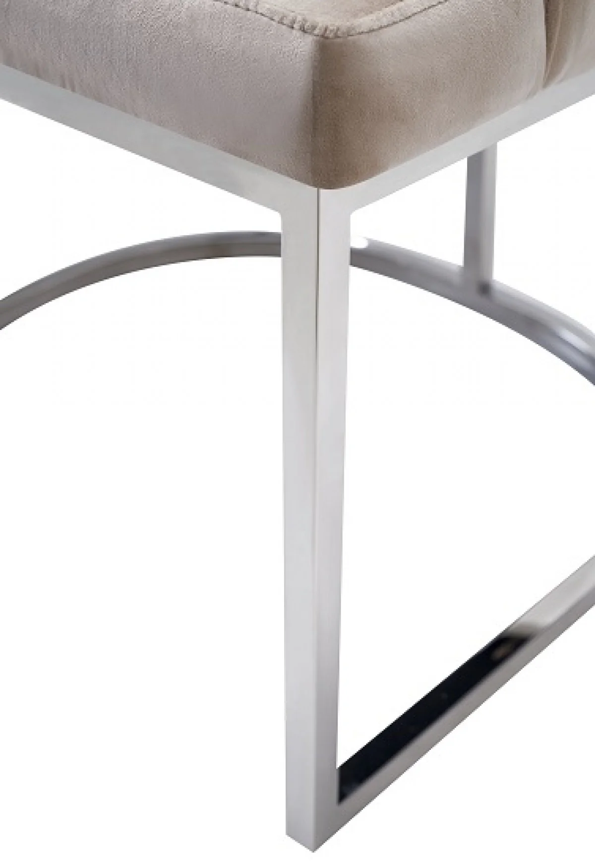 Set of Two Tufted Beige And Silver Upholstered Velvet Wing Back Dining Side Chairs By Homeroots - Image 6