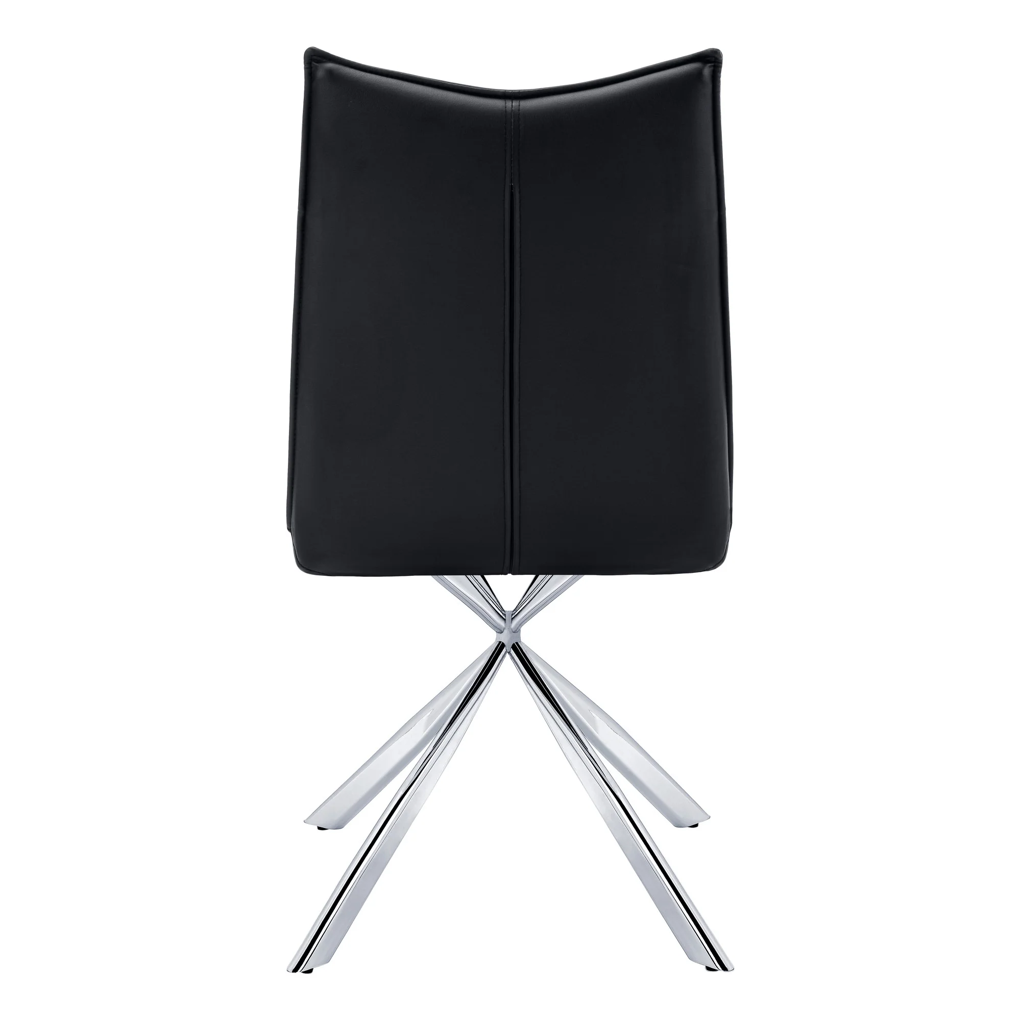 Set of Two Tufted Black And Silver Upholstered Faux Leather Dining Parsons Chairs By Homeroots - Image 7