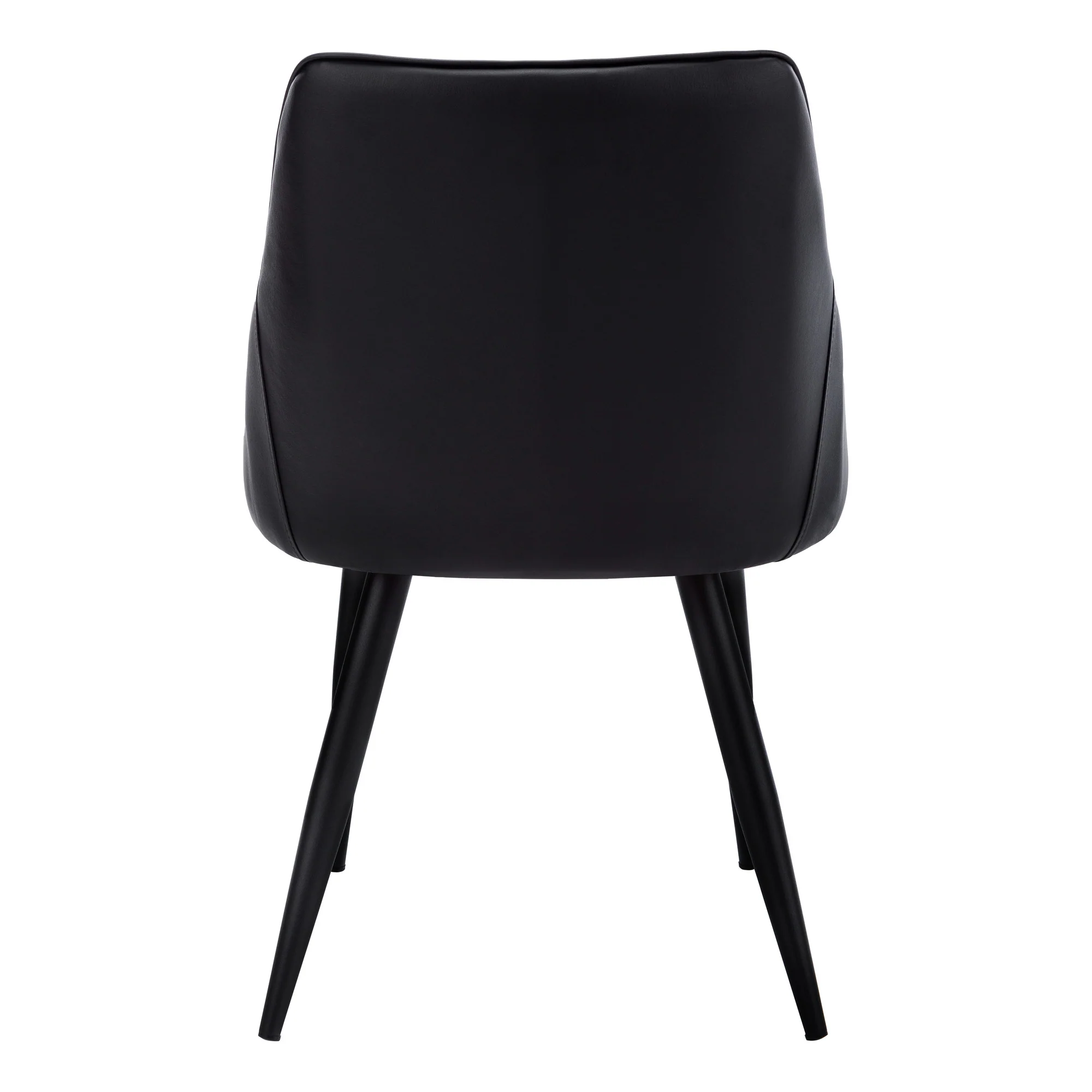 Set of Two Tufted Black Upholstered Faux Leather Dining Arm Chairs By Homeroots - Image 6