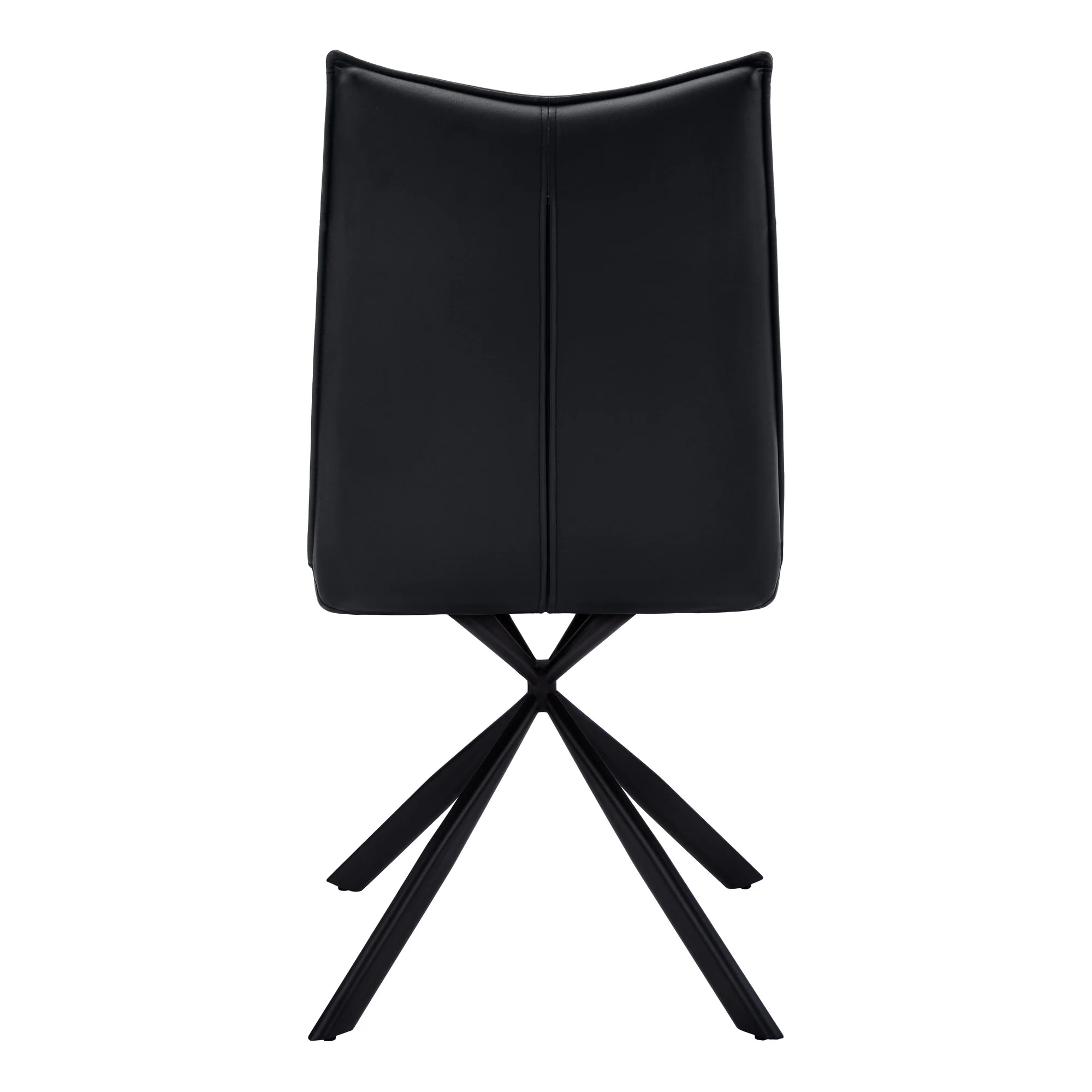 Set of Two Tufted Black Upholstered Faux Leather Dining Parsons Chairs By Homeroots - Image 7