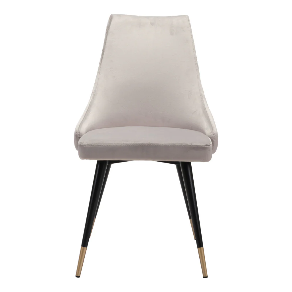 Set of Two Tufted Gray And Black Upholstered Velvet Windsor Back Dining Side Chairs By Homeroots - Image 4