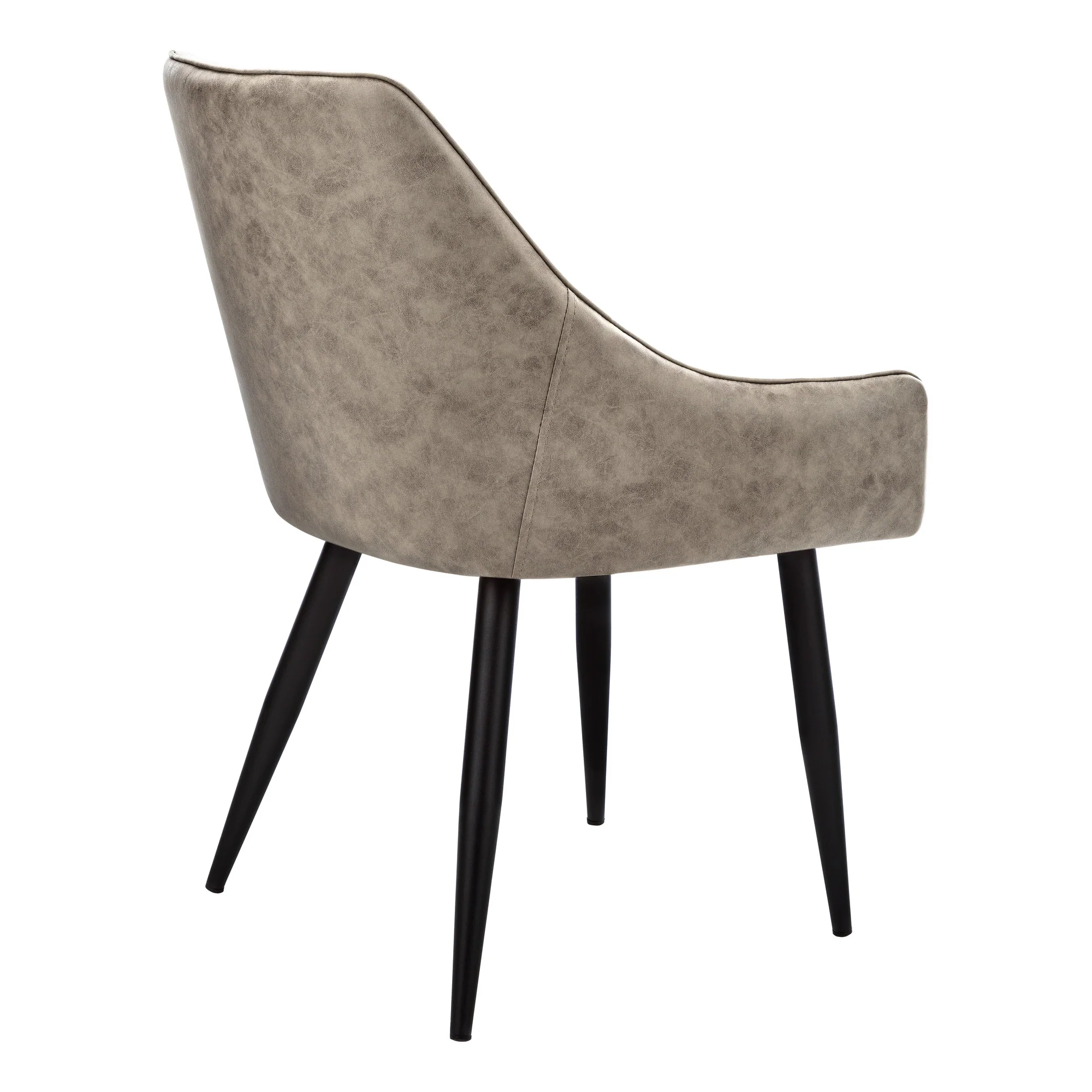Set of Two Tufted Taupe And Black Upholstered Fabric Dining Arm Chairs By Homeroots - Image 4
