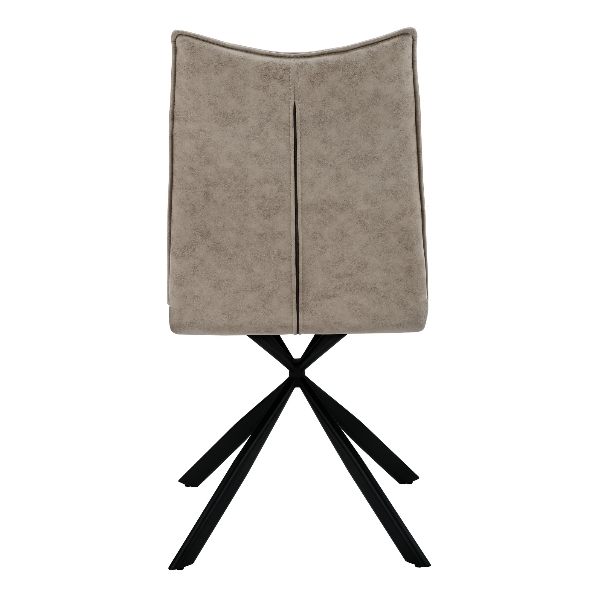 Set of Two Tufted Taupe And Black Upholstered Faux Leather Dining Parsons Chairs By Homeroots - Image 6