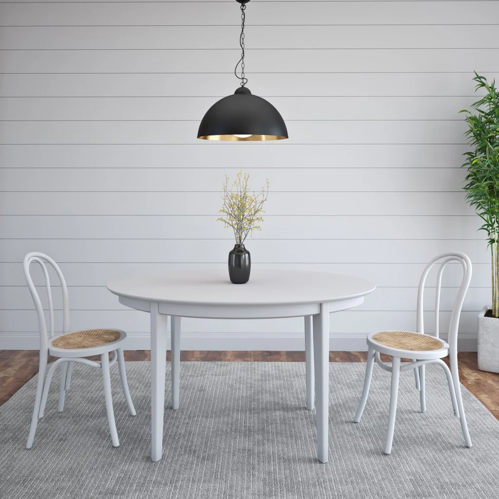 Set Of Two Vintage Style Black Cane Dining Chairs By Homeroots - Image 12