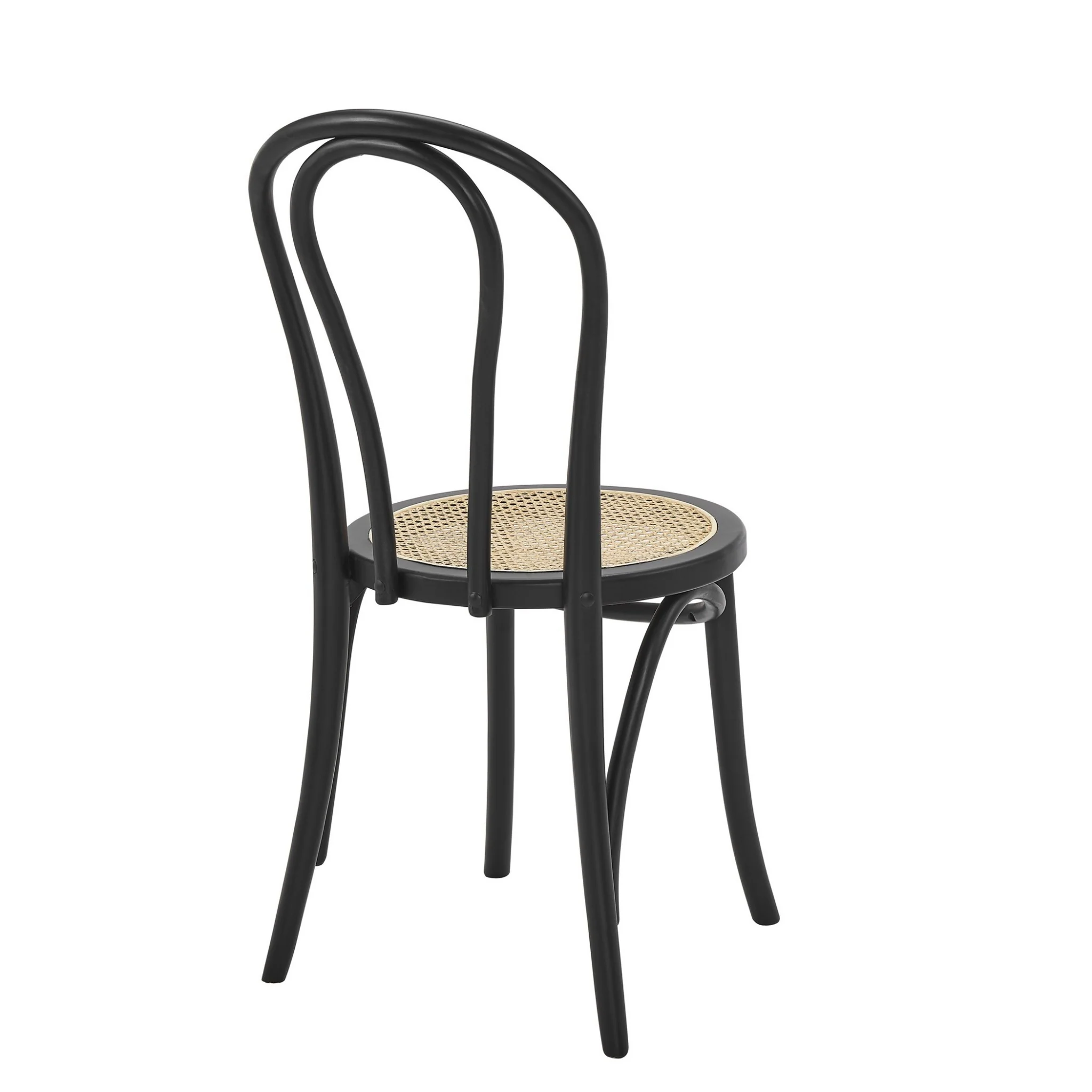 Set Of Two Vintage Style Black Cane Dining Chairs By Homeroots - Image 4
