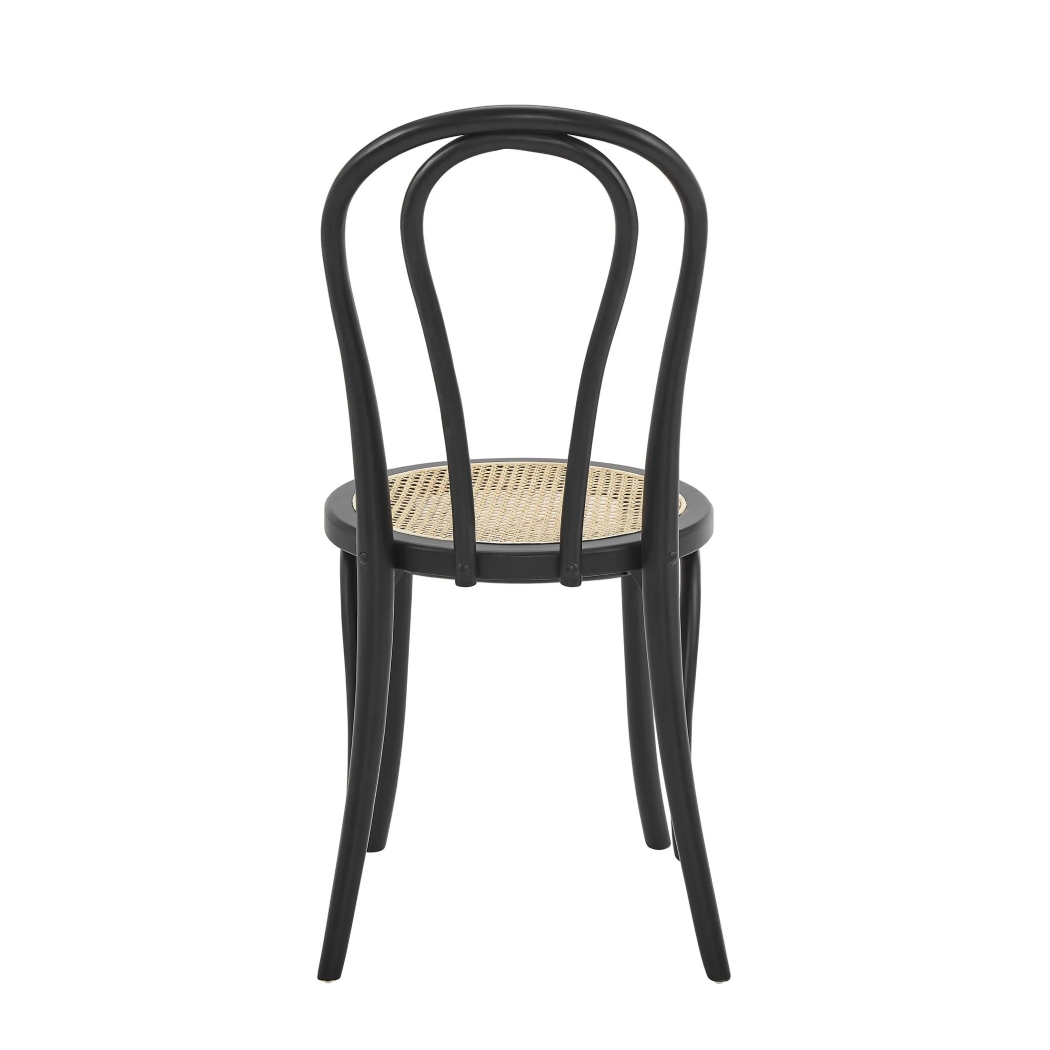 Set Of Two Vintage Style Black Cane Dining Chairs By Homeroots - Image 5