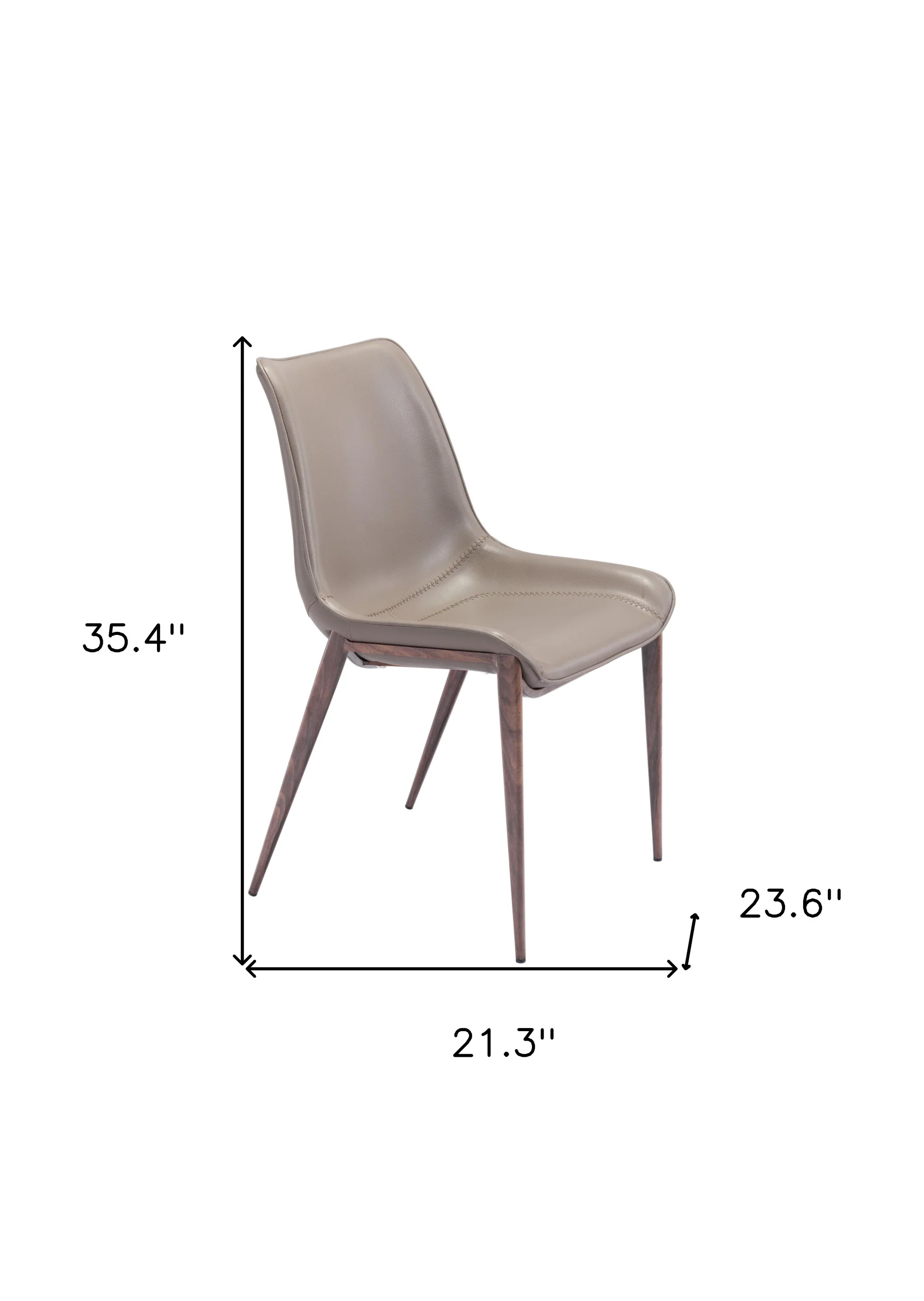 Set Of Two Walnut Solid Back Dining Chairs By Homeroots - Image 8