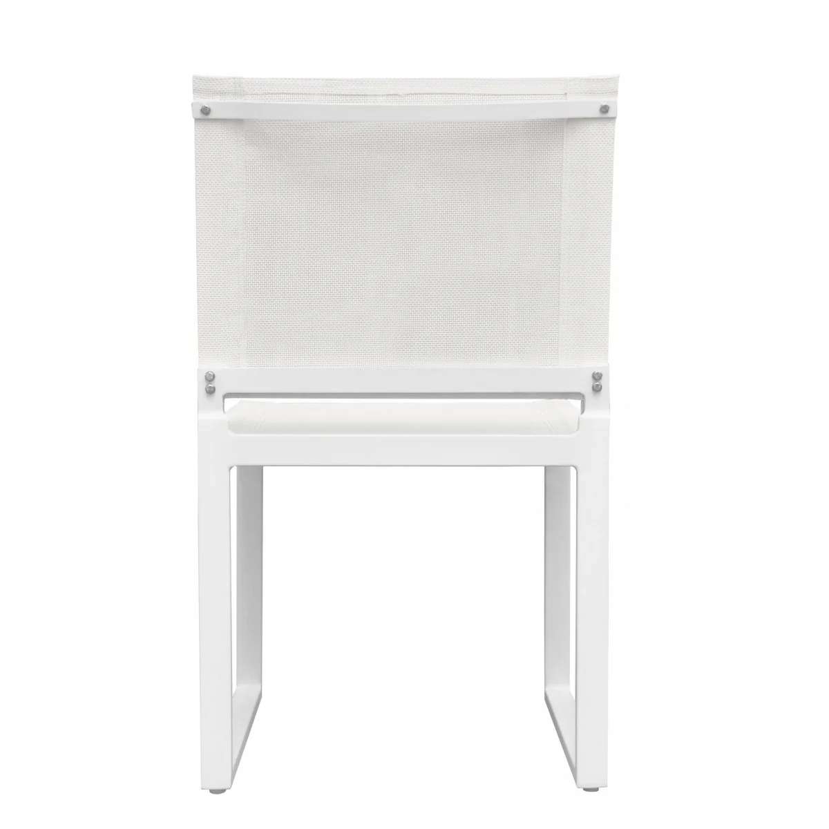 Set of Two White Aluminum Indoor Outdoor Dining Chair By Homeroots - Image 4