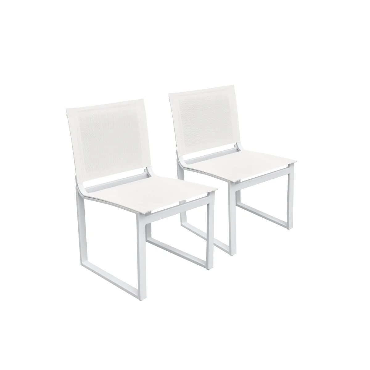 Set of Two White Aluminum Indoor Outdoor Dining Chair By Homeroots - Image 5