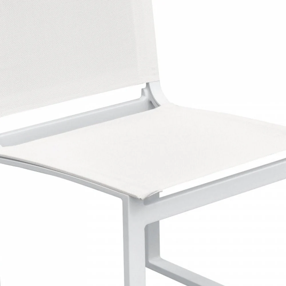 Set of Two White Aluminum Indoor Outdoor Dining Chair By Homeroots - Image 6