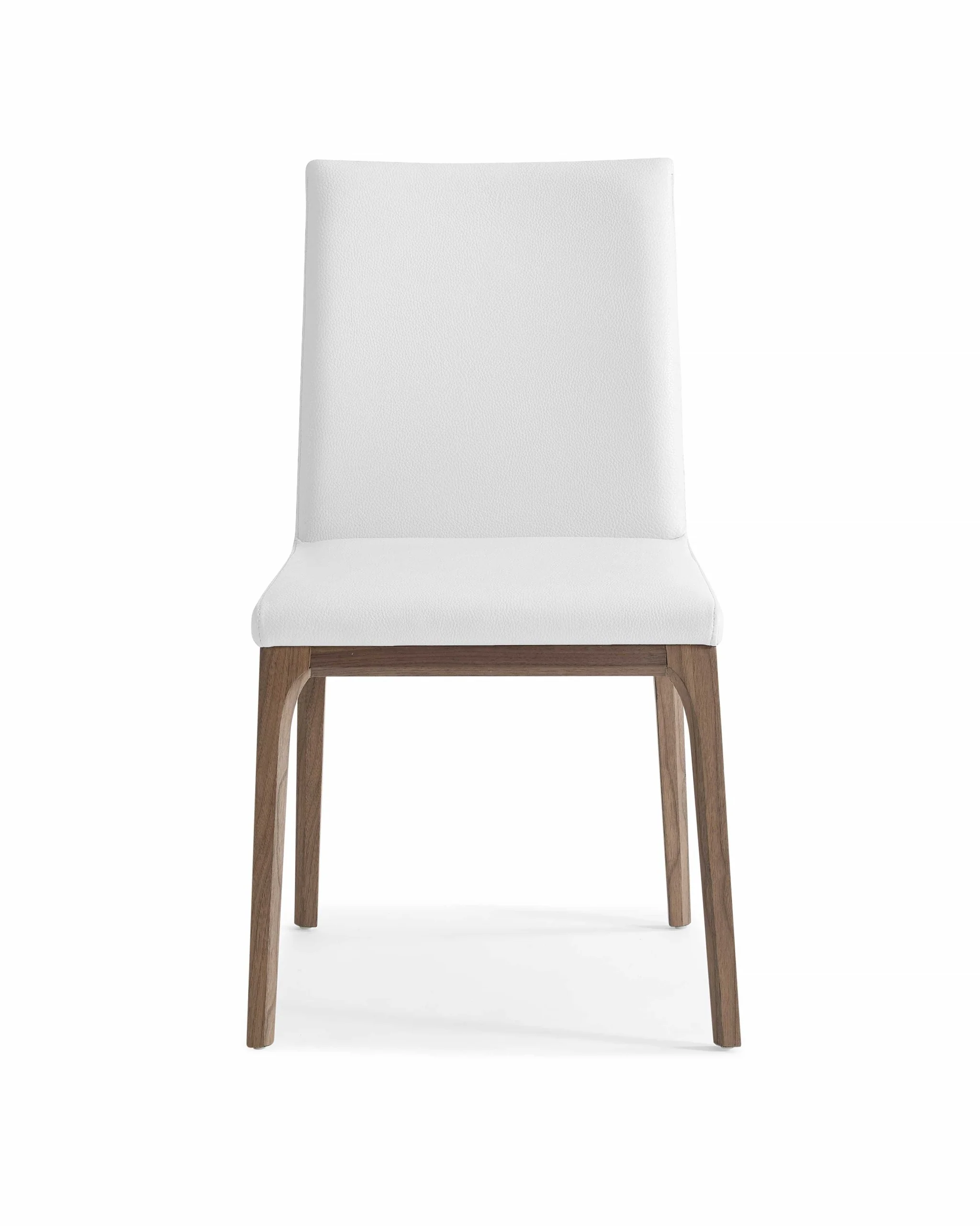 Set of Two White And Brown Upholstered Faux Leather isequal(Yes,No,Wood Dining Side Chairs By Homeroots - Image 3