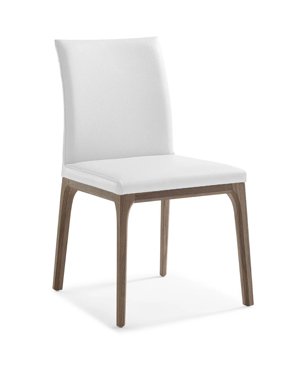 Set of Two White And Brown Upholstered Faux Leather isequal(Yes,No,Wood Dining Side Chairs By Homeroots - Image 4
