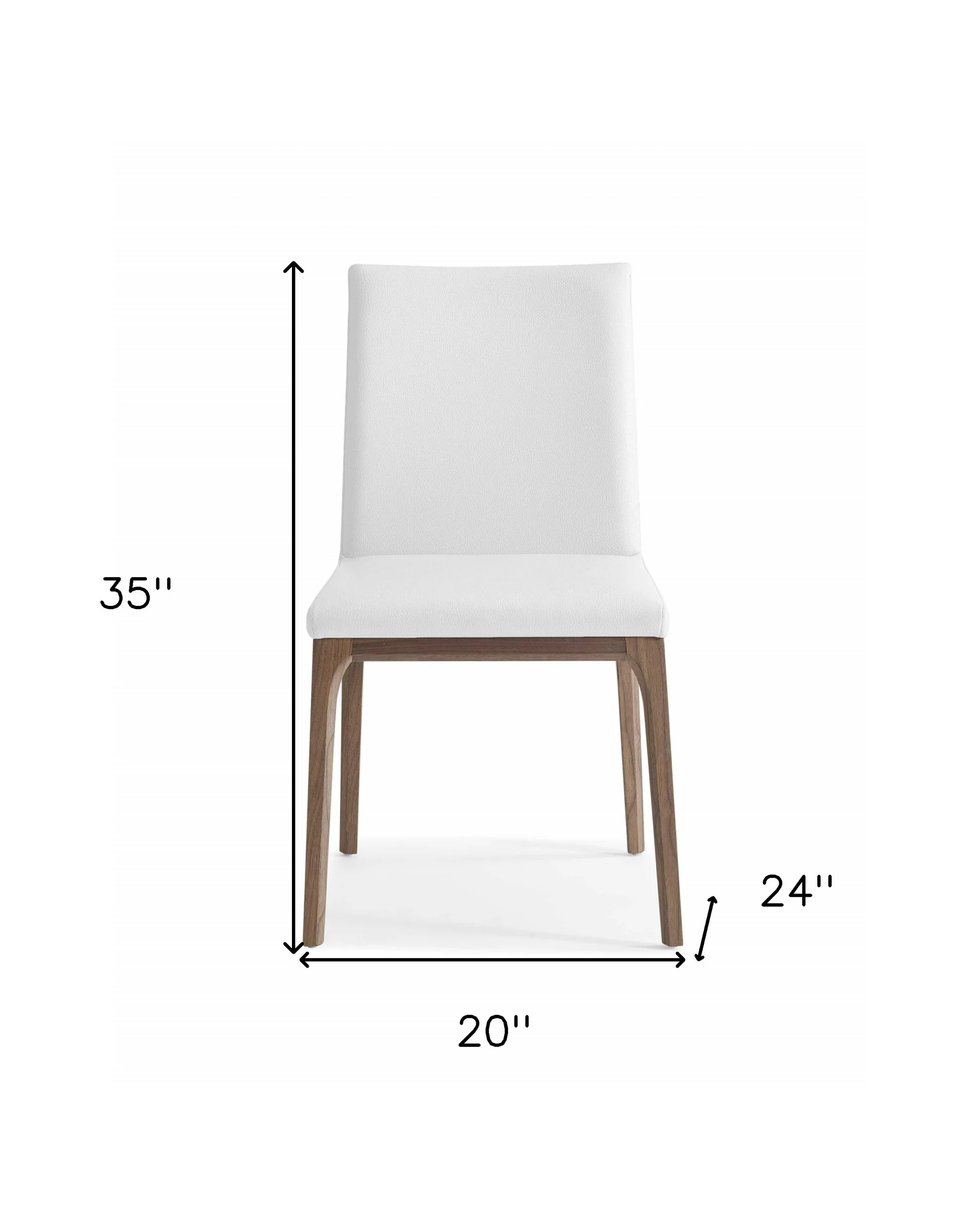 Set of Two White And Brown Upholstered Faux Leather isequal(Yes,No,Wood Dining Side Chairs By Homeroots - Image 7