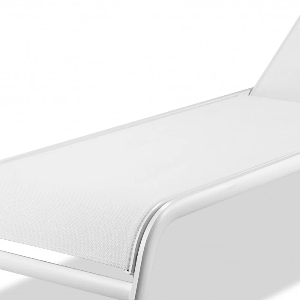 Set of Two White and Chrome Indoor Outdoor Chaise Lounge By Homeroots - Image 3