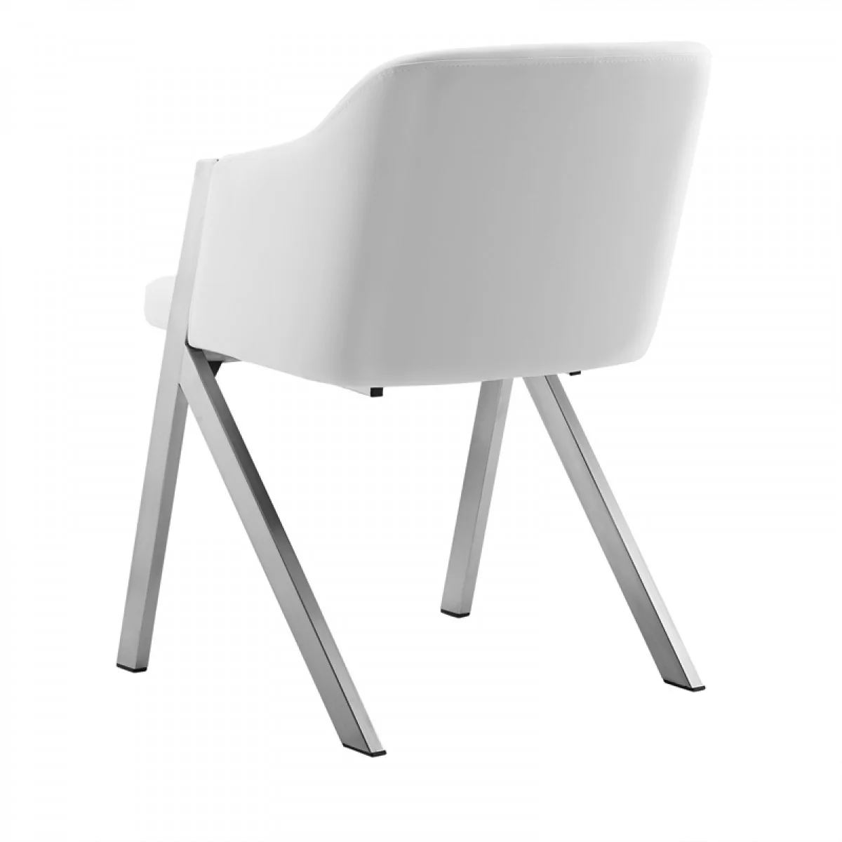 Set of Two White Faux Leather Modern Dining Chairs By Homeroots - 472150 - Image 3