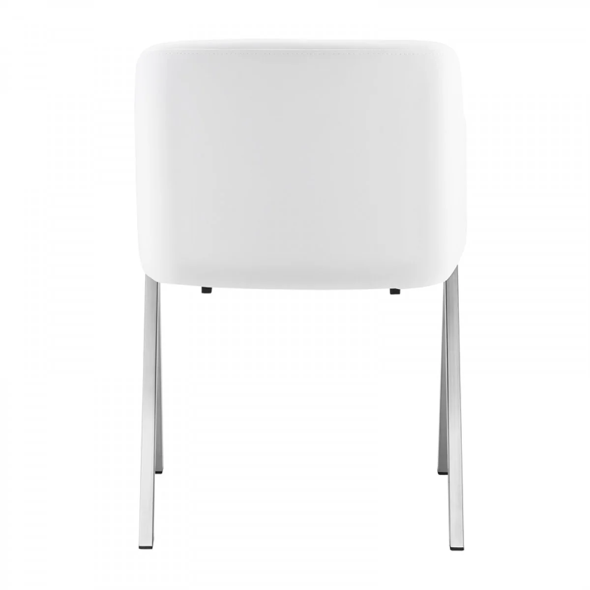 Set of Two White Faux Leather Modern Dining Chairs By Homeroots - 472150 - Image 4