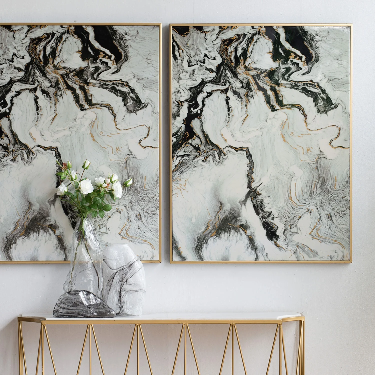 Set of Two White Framed Art By Homeroots - Image 4