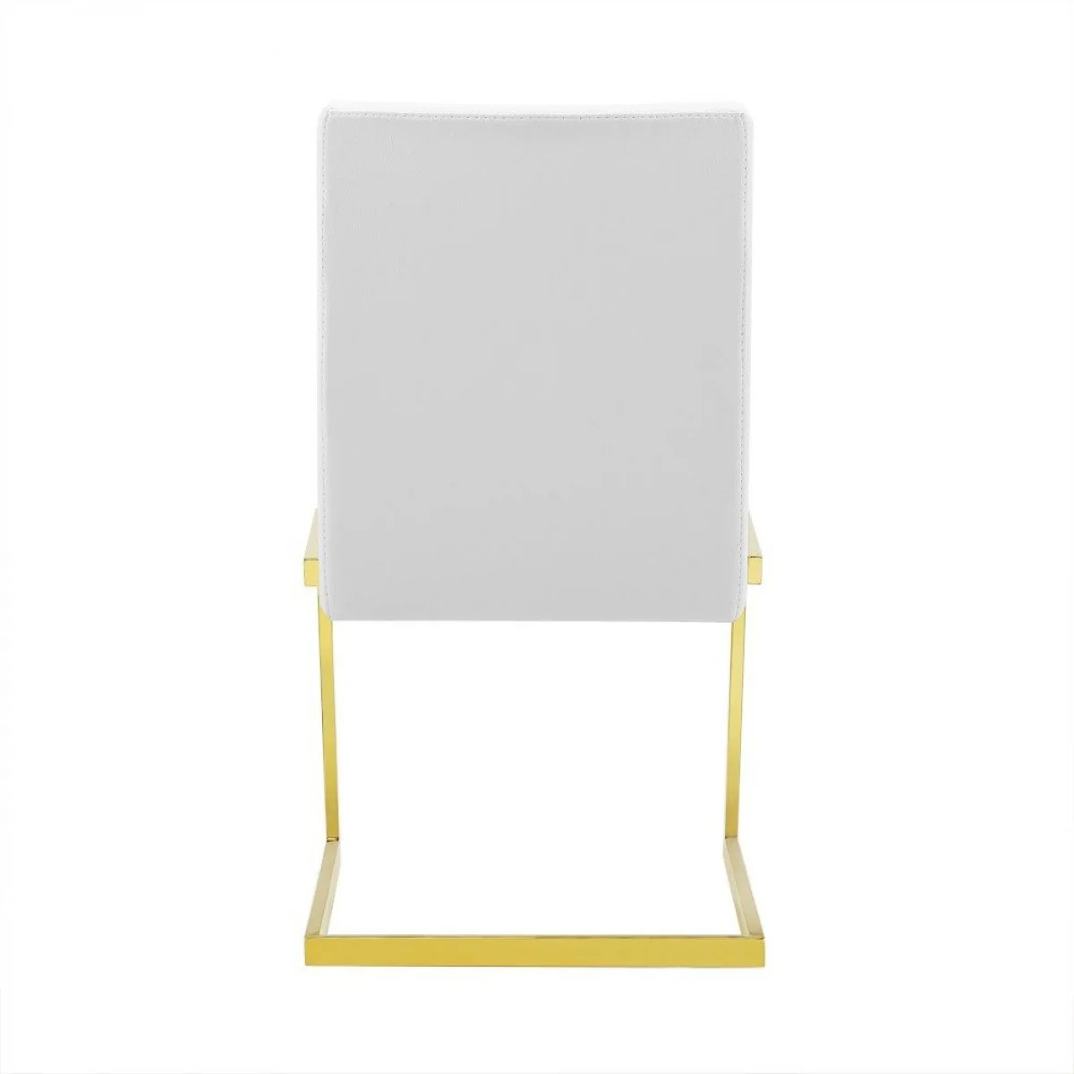 Set of Two White Gold Modern Dining Chairs By Homeroots - Image 5