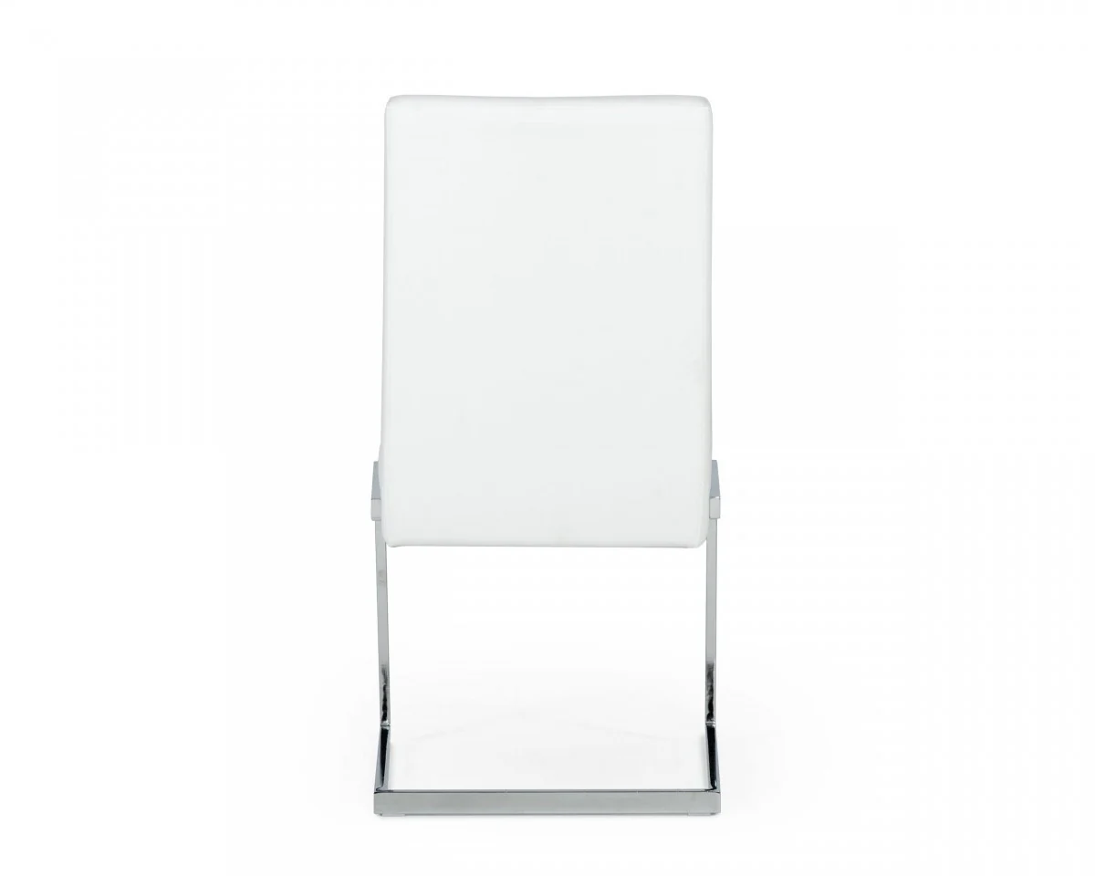 Set of Two White Silver Modern Dining Chairs By Homeroots - Image 4