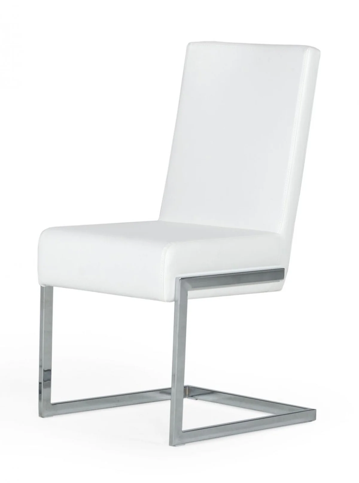 Set of Two White Silver Modern Dining Chairs By Homeroots - Image 5