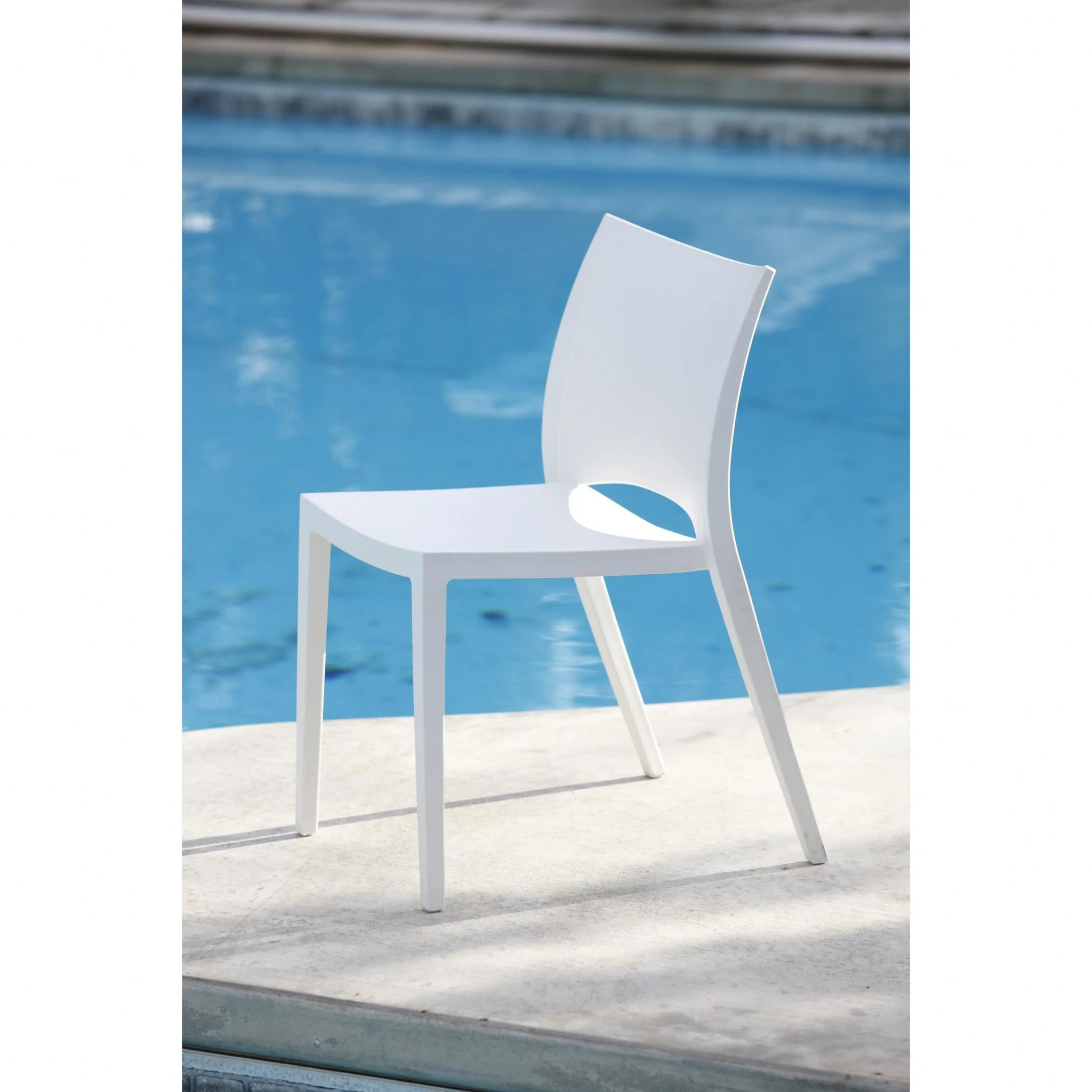 Set Of Two White Stacking Indoor Or Outdoor Chairs By Homeroots - Image 6