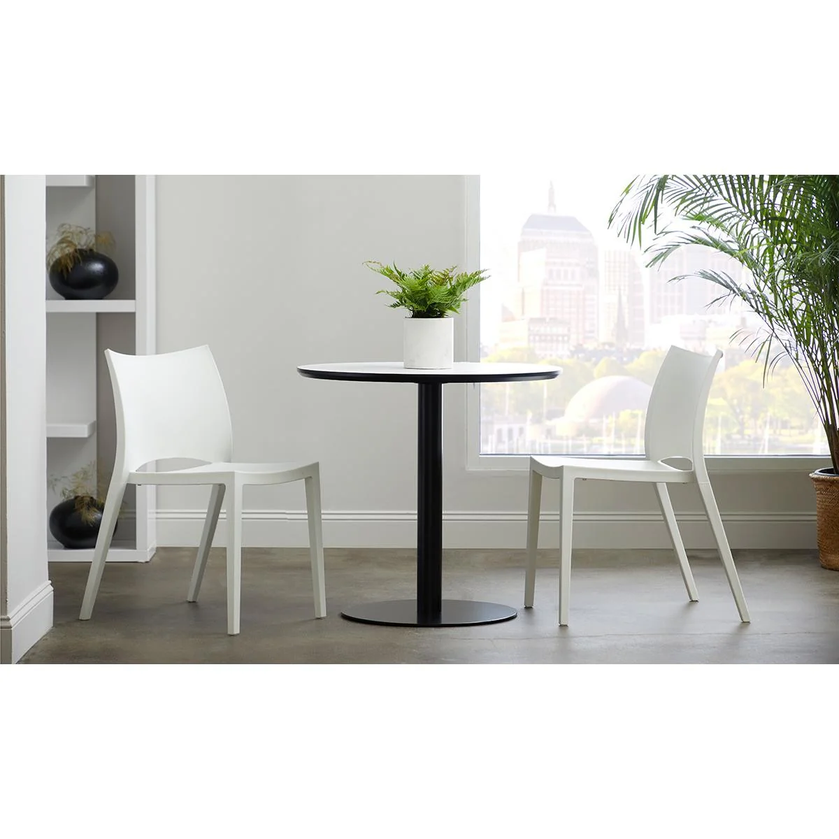 Set Of Two White Stacking Indoor Or Outdoor Chairs By Homeroots - Image 8
