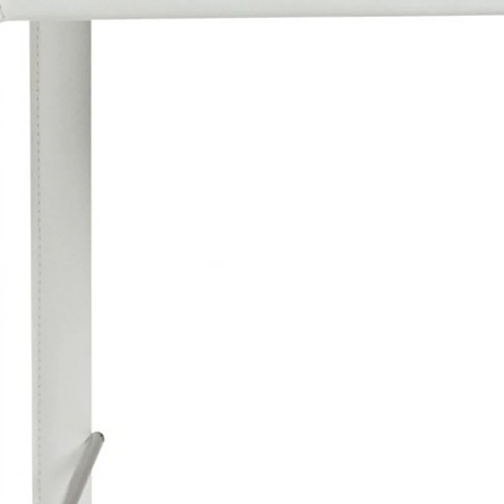 Set of Two White Steel Low Back Bar Height Bar Chairs By Homeroots - Image 8