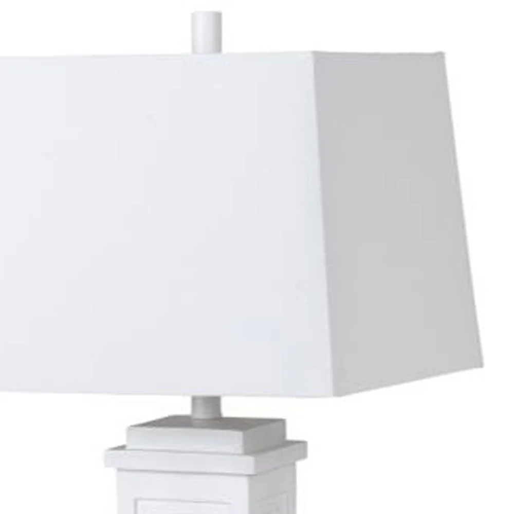 Set of Two White Table Lamp Coastal With White Shade By Homeroots - Image 5