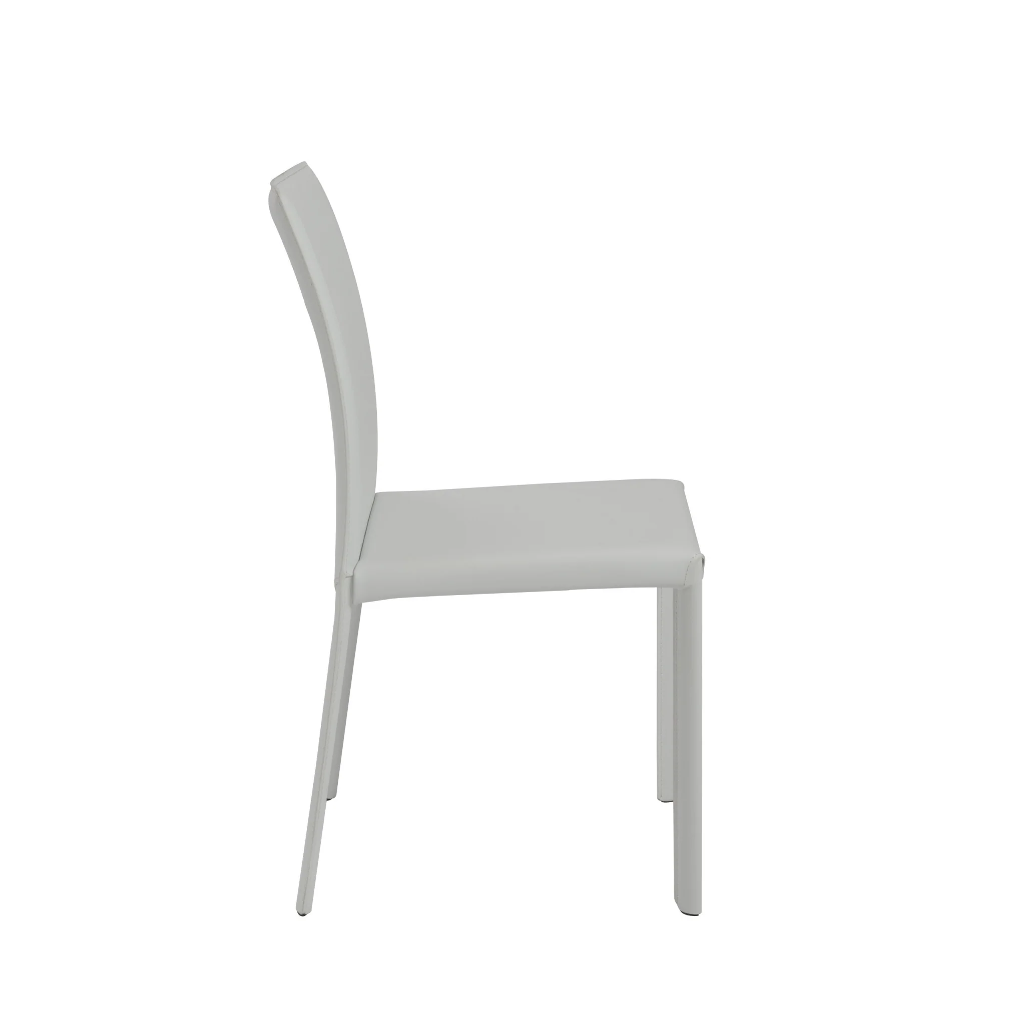 Set of Two White Upholstered Leather Dining Side Chairs By Homeroots - Image 5