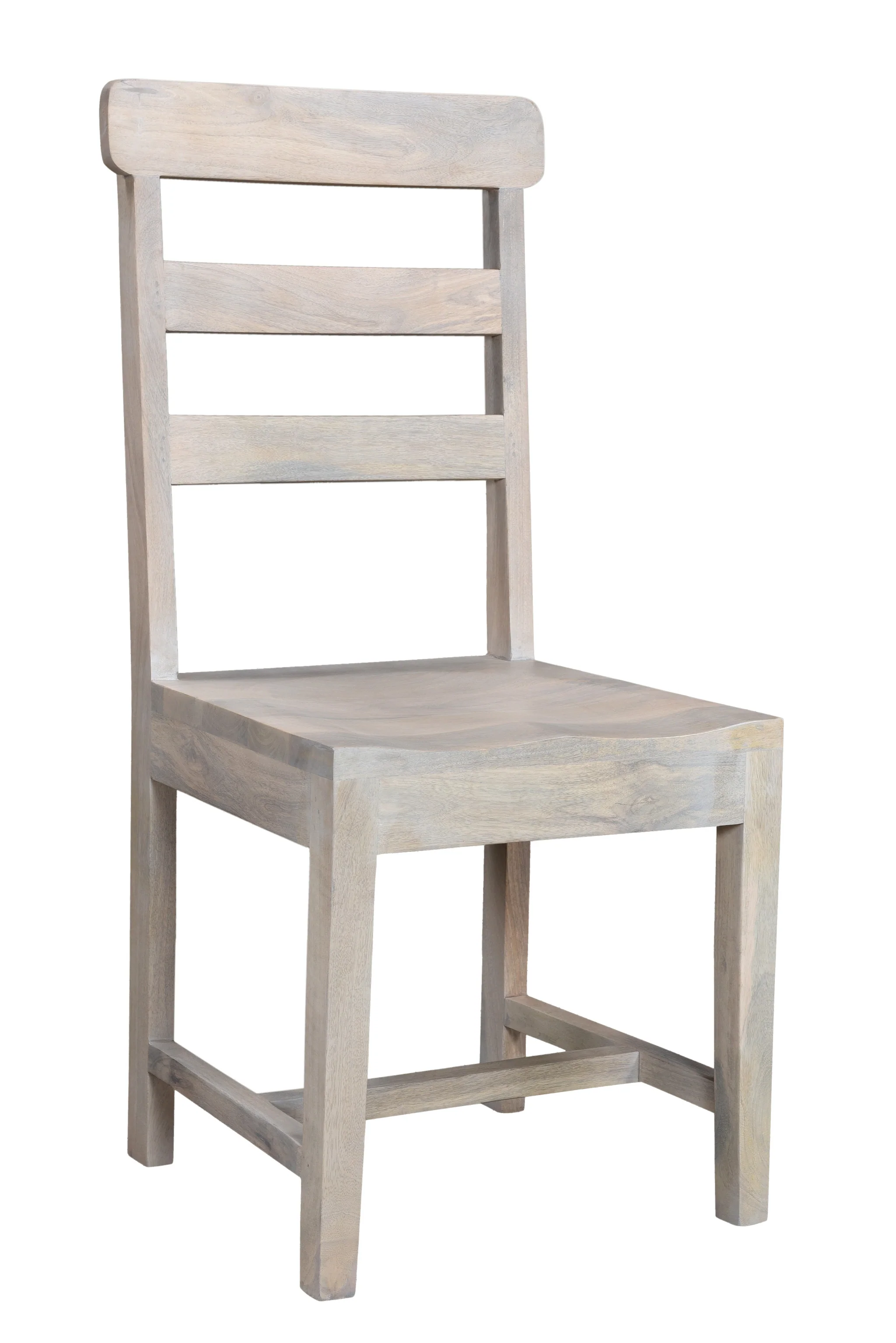 Set of Two White Wood Ladder Back Dining Side Chairs By Homeroots - Image 2