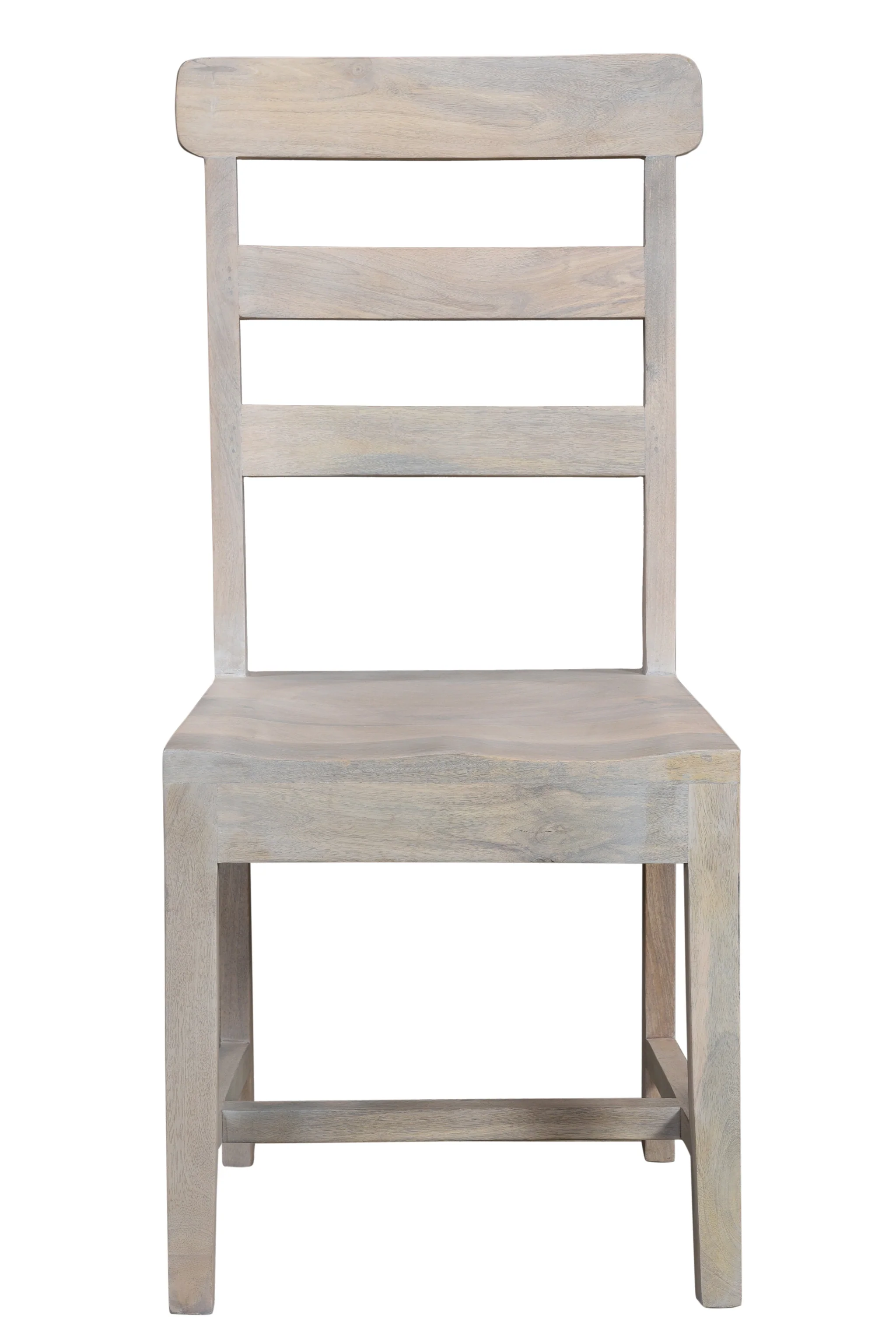 Set of Two White Wood Ladder Back Dining Side Chairs By Homeroots - Image 3