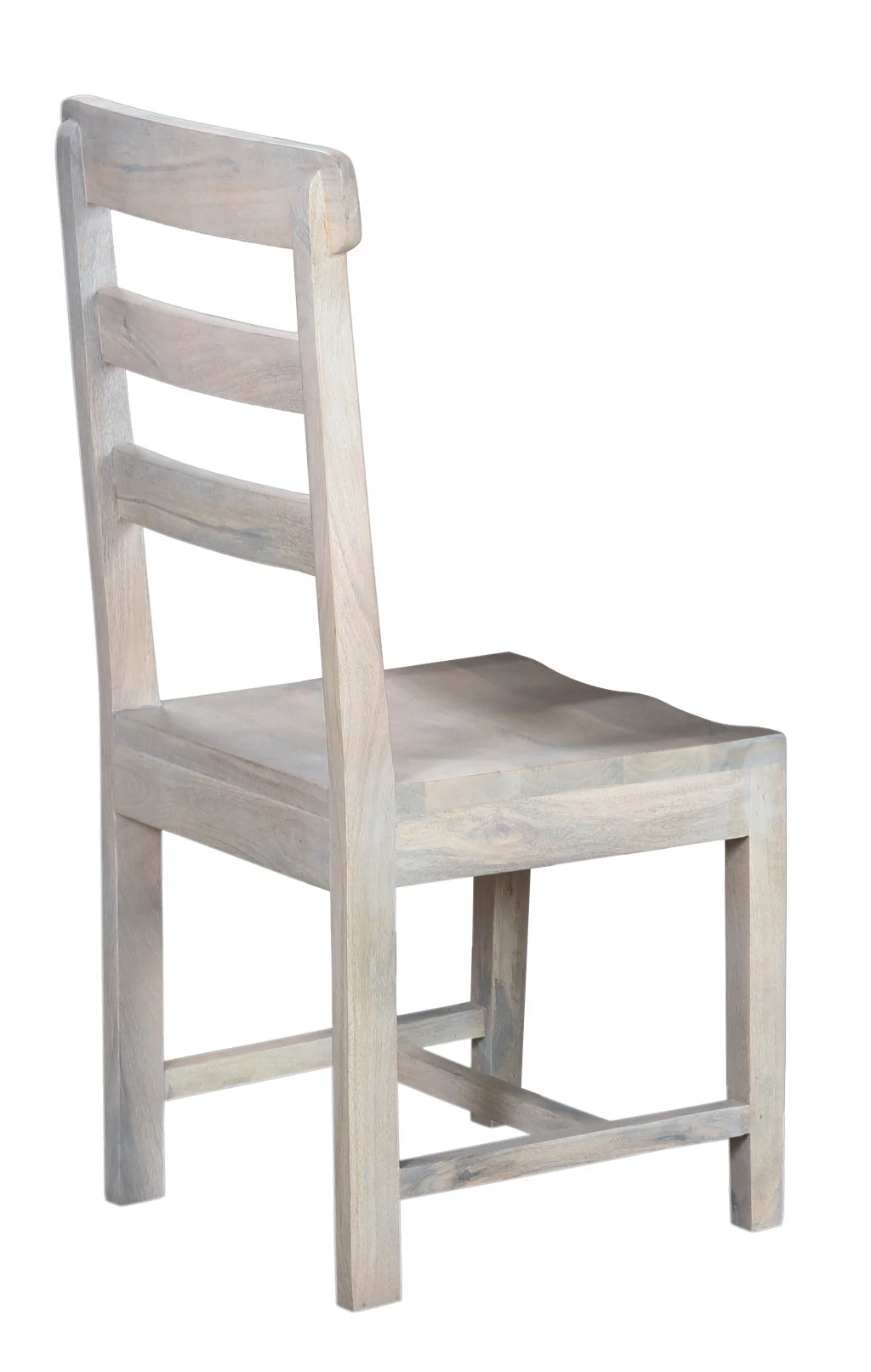Set of Two White Wood Ladder Back Dining Side Chairs By Homeroots - Image 4