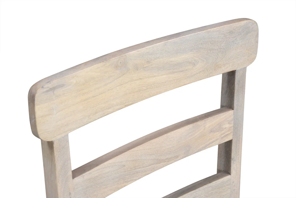 Set of Two White Wood Ladder Back Dining Side Chairs By Homeroots - Image 6