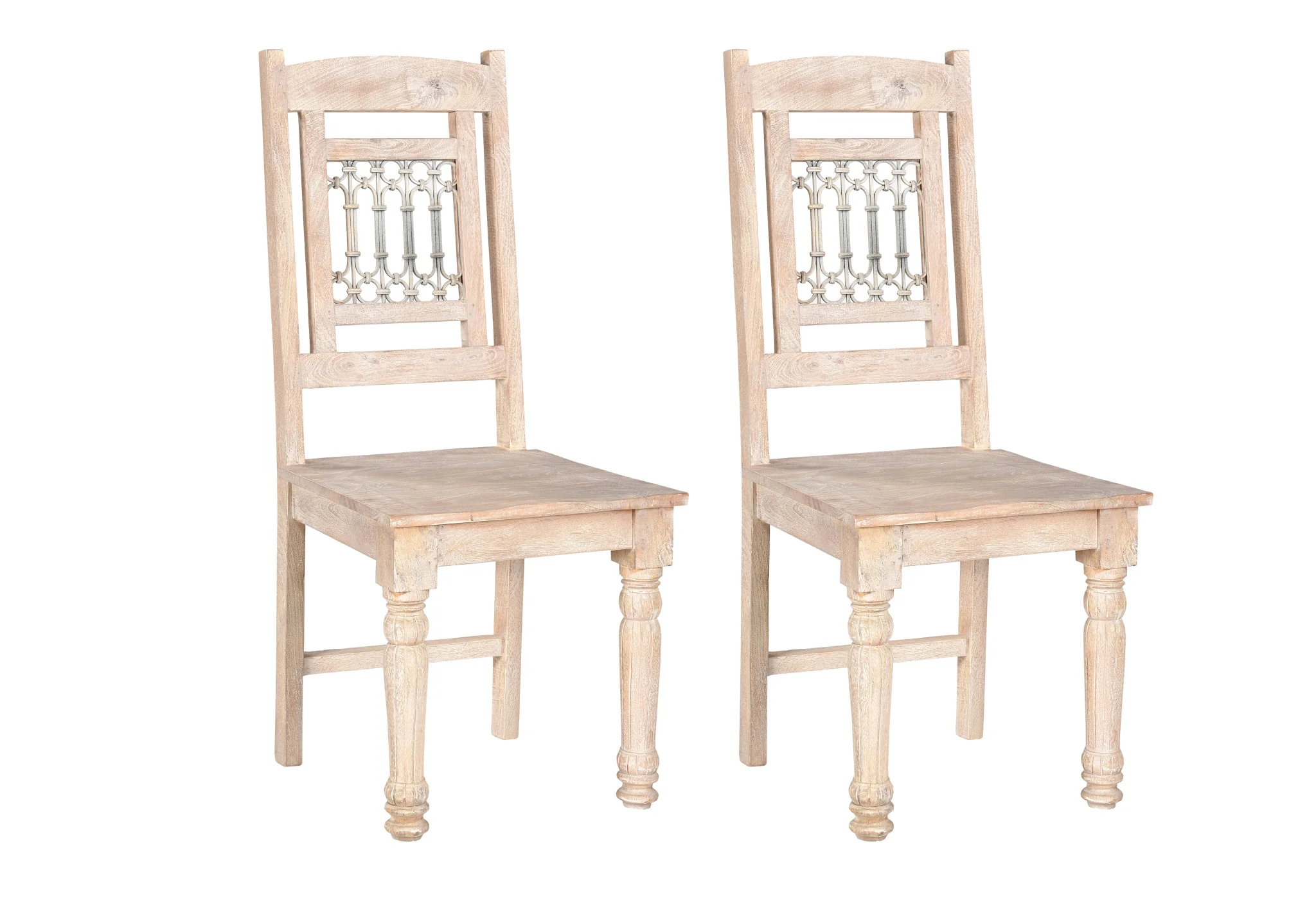 Set of Two White Wood Slat Back Dining Side Chairs By Homeroots - Image 7