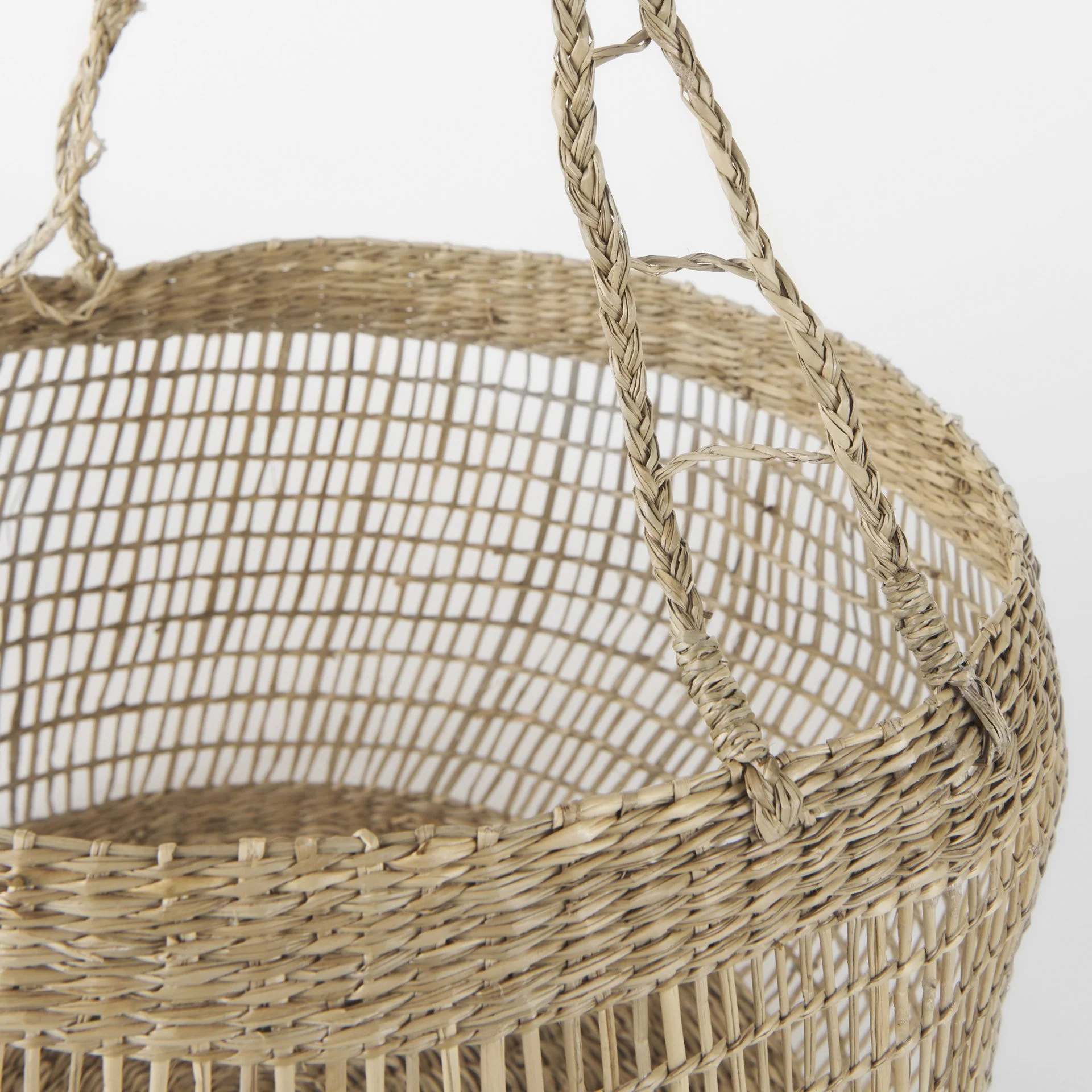 Set of Two Wicker Storage Baskets with Long Handles By Homeroots - Image 6