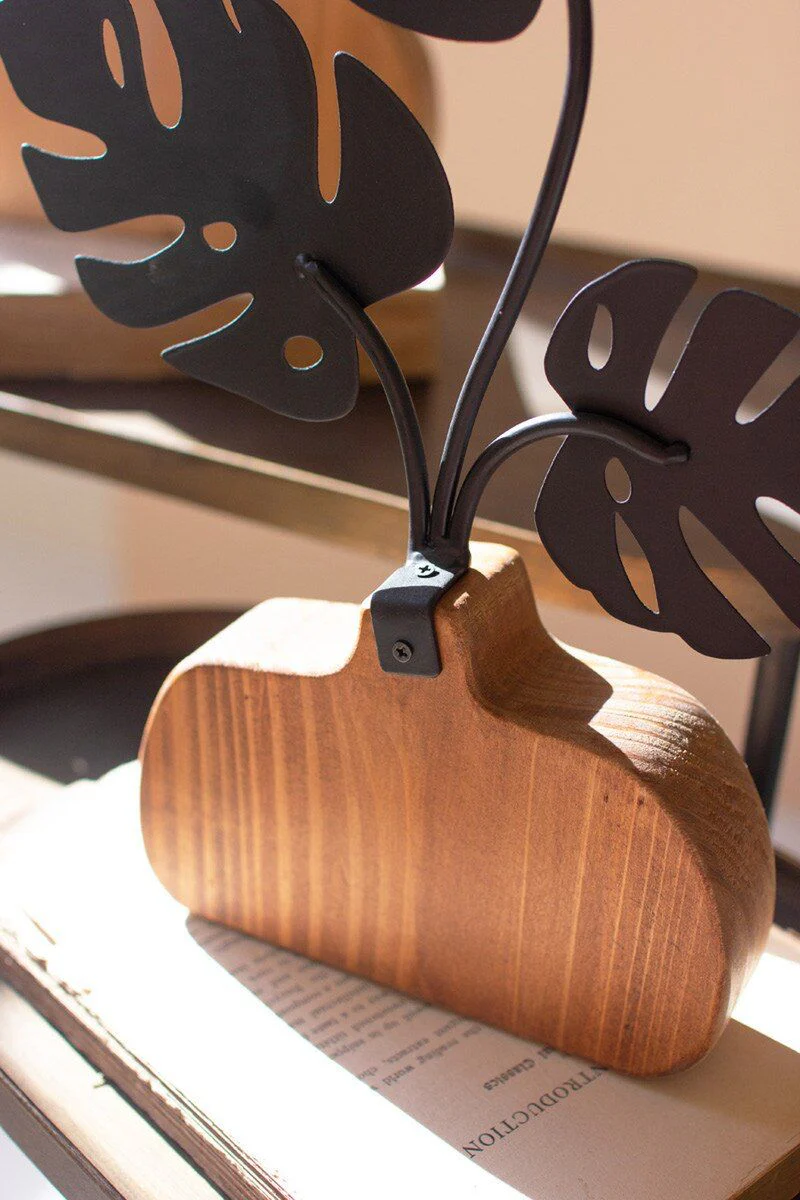 Set Of Two Wood And Metal Plant Sculptures (Min 2) By Kalalou - Image 4