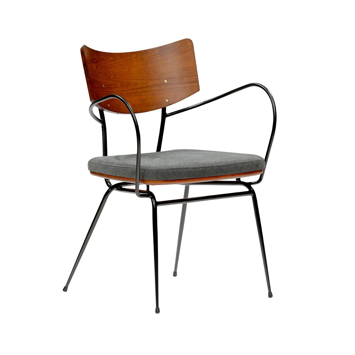 Set Of Two Wood And Steel Armchairs By Homeroots - Image 2